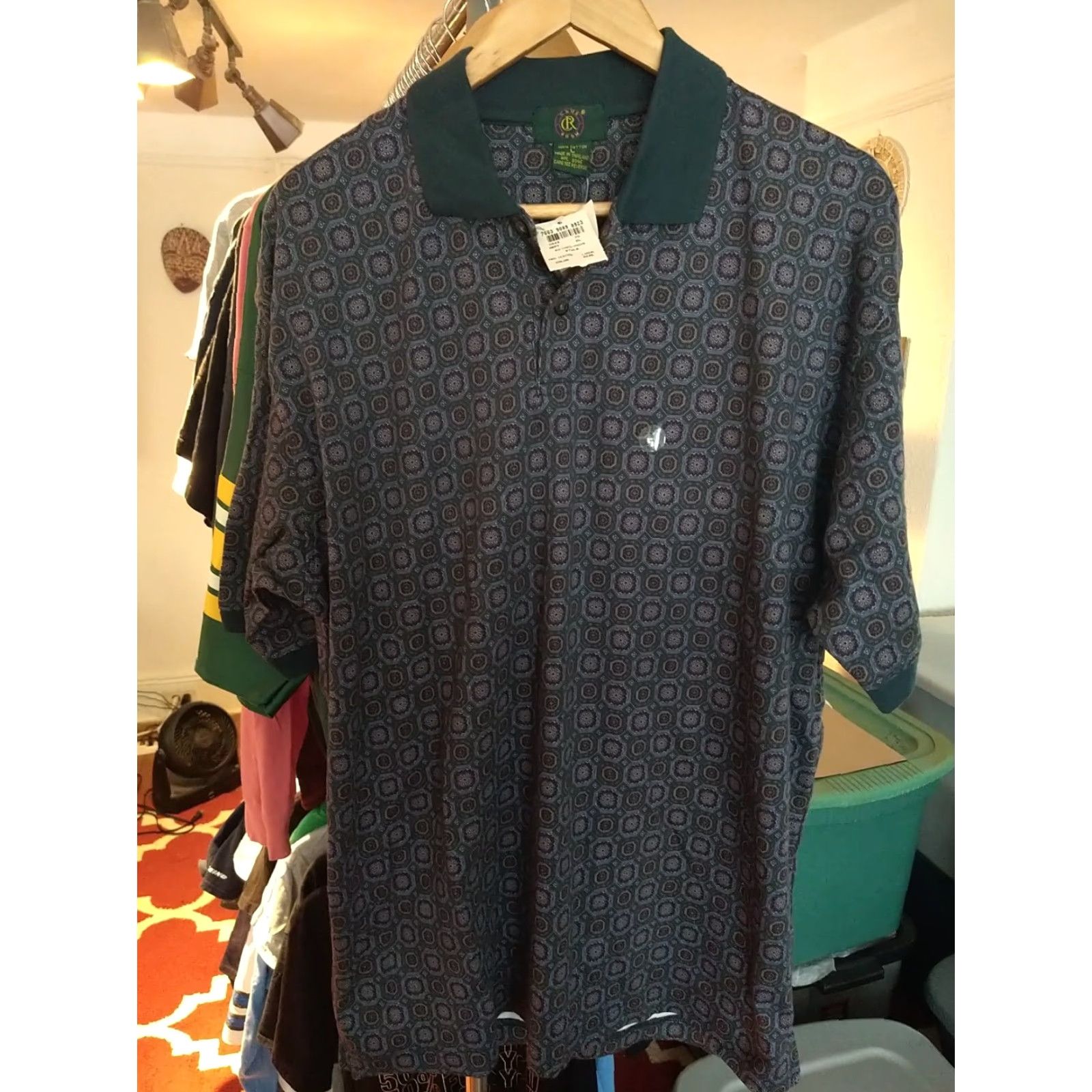 Club Room Club Room Polo Shirt Nwt Size L Very Nice Print Greens And Blue Hues Size US L / EU 52-54 / 3 - 2 Thumbnail
