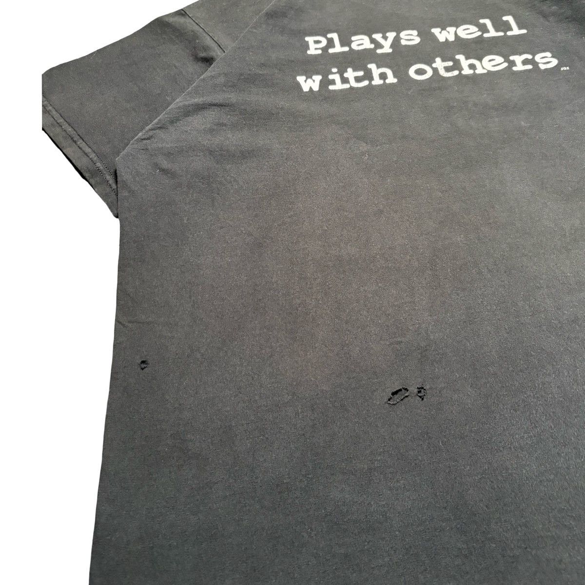 Other Vintage Y2K Faded Black Plays Well With Others T Shirt Size US XL / EU 56 / 4 - 2 Thumbnail