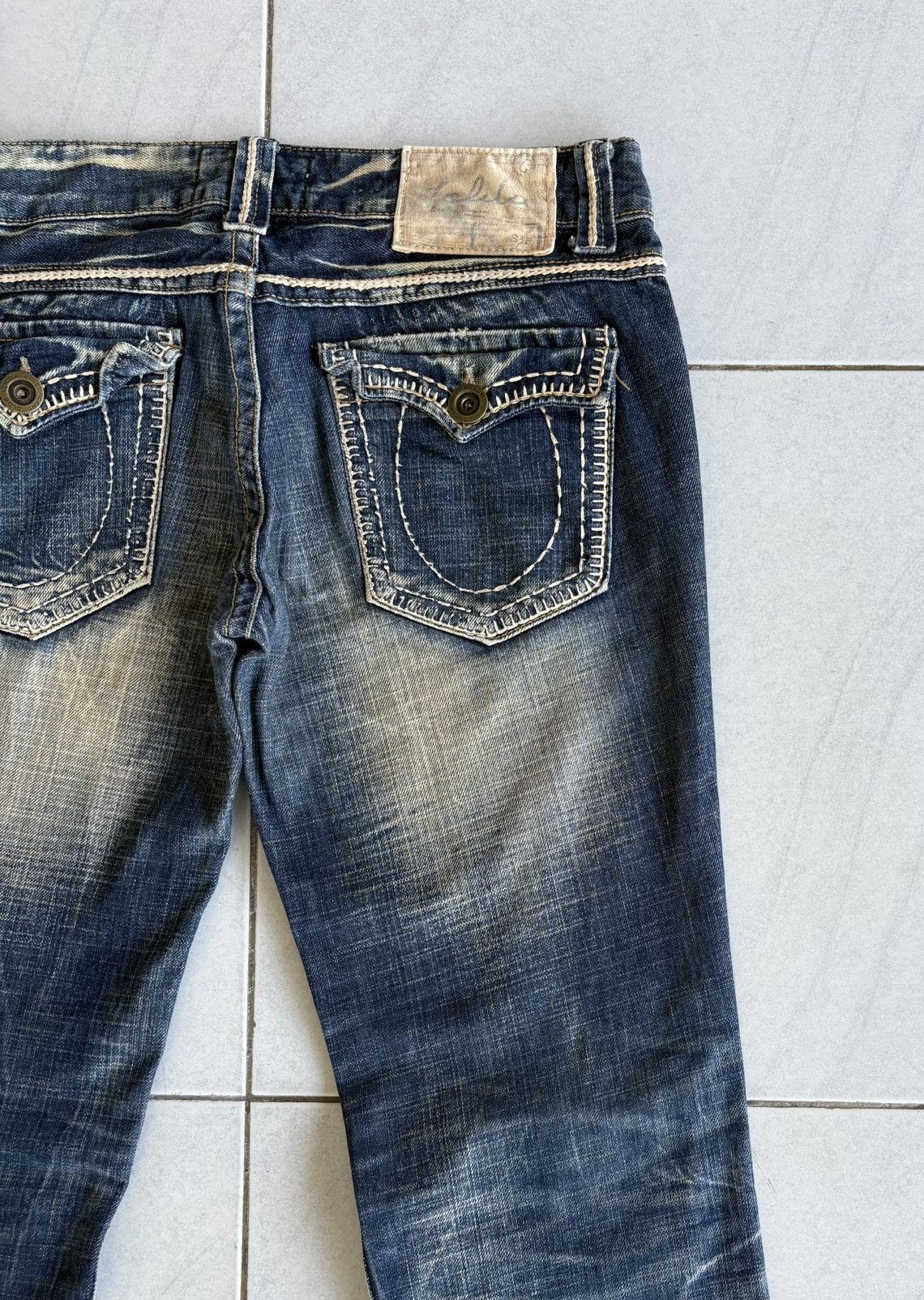 Other Korean Lolita Flared Jeans Streetwear Distressed Denim Size US 33 - 14 Thumbnail