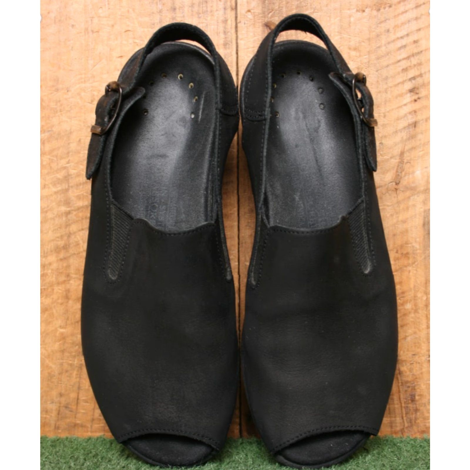 Mephisto VINTAGE Mephisto Nonny Black Nubuck Peep Toe Slingback Sandals EUR 37 ≈ US 7 Slingback Women Sandal Nubuck Mephisto Nonny Black 37 US7 Women Size US 7 / IT 37 - 4 Thumbnail