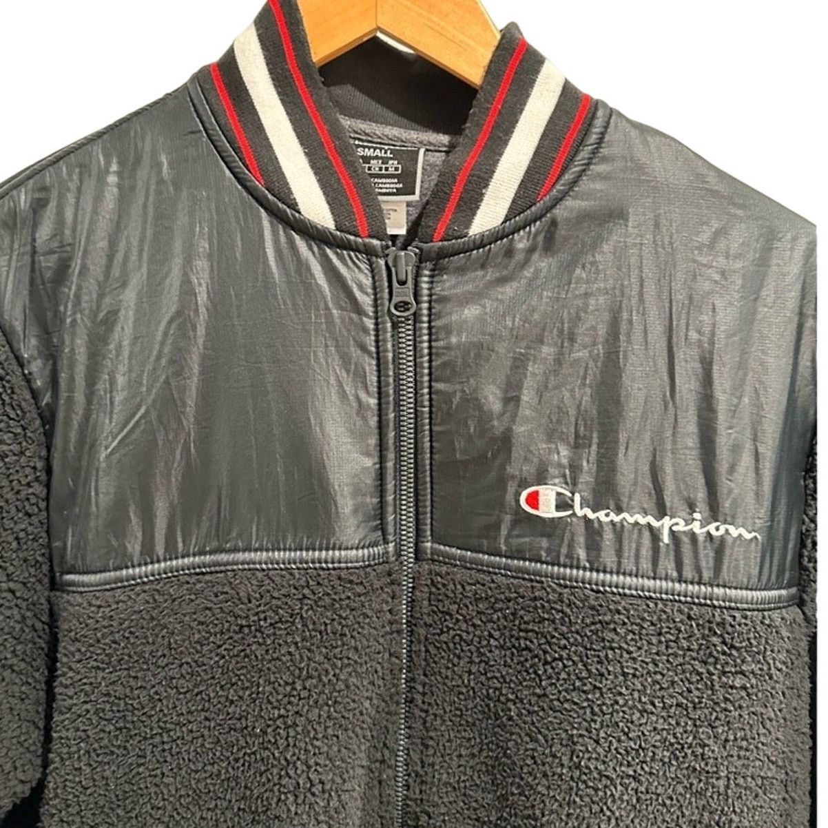 Champion Champion Retro Men’s Black Sherpa Fleece Bomber Jacket Size US S / EU 44-46 / 1 - 2 Thumbnail