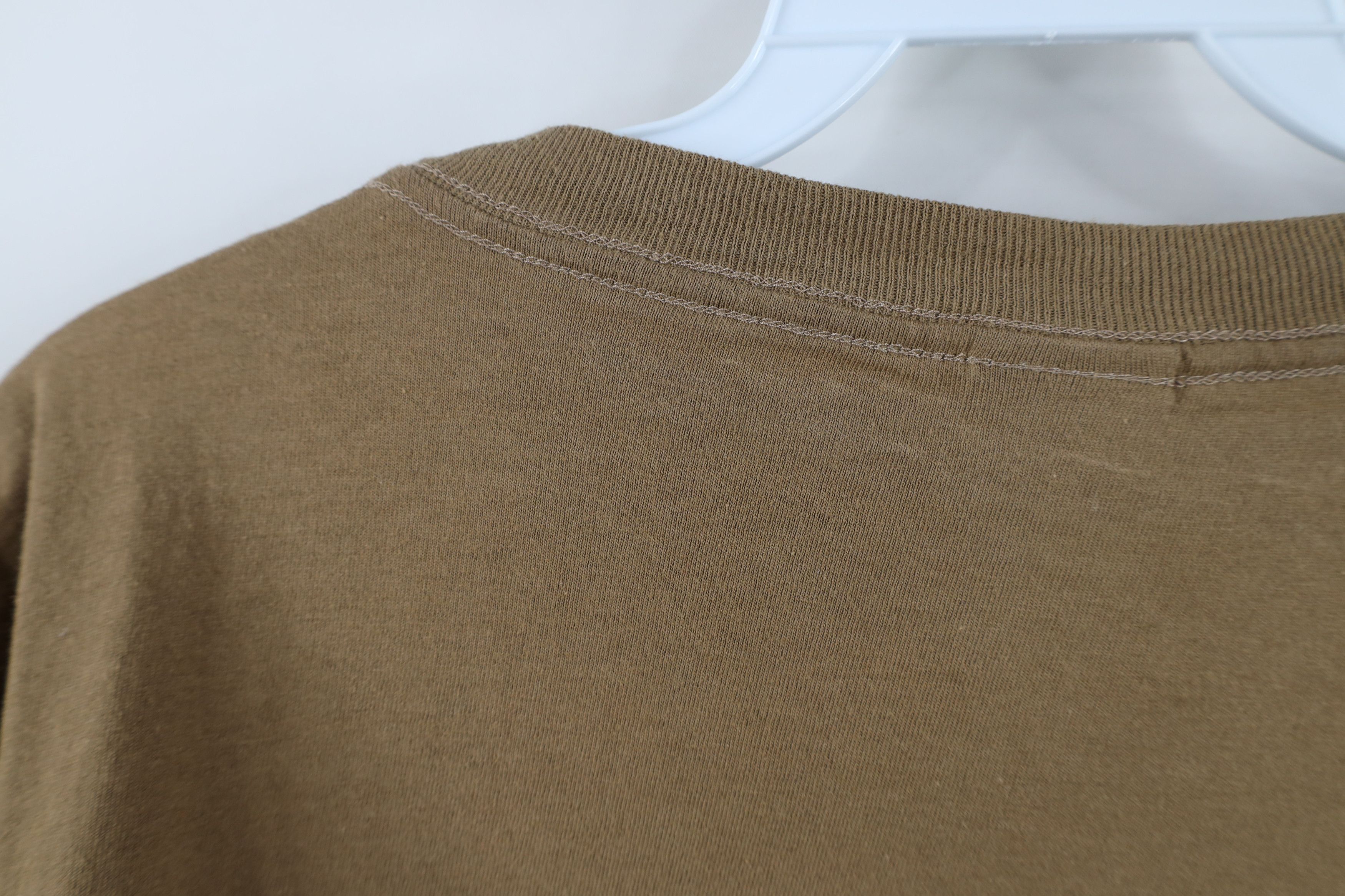 Vintage Vintage 90s Streetwear Blank Combed Cotton T-Shirt Brown USA Size US L / EU 52-54 / 3 - 10 Thumbnail