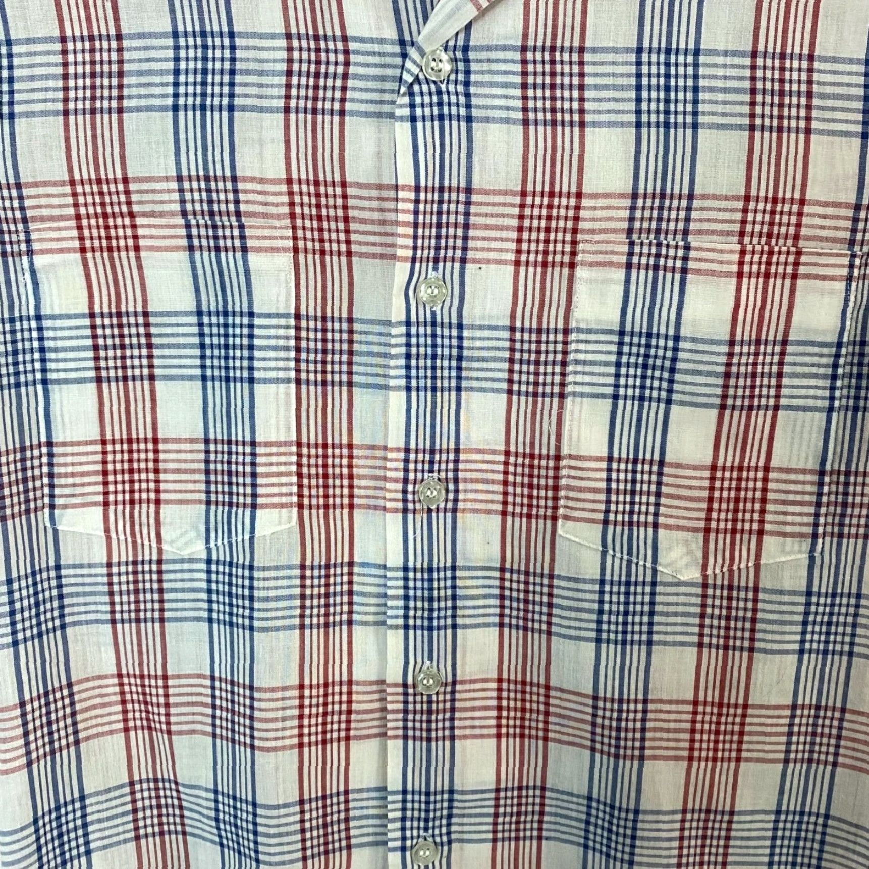 JCPenney VINTAGE JC Penney Plaid Sport Shirt Men's S White Short-Sleeve Button-Up 70s Classic Retro 70s Mens Small Short Sleeve Button-Up Size US S / EU 44-46 / 1 - 7 Thumbnail