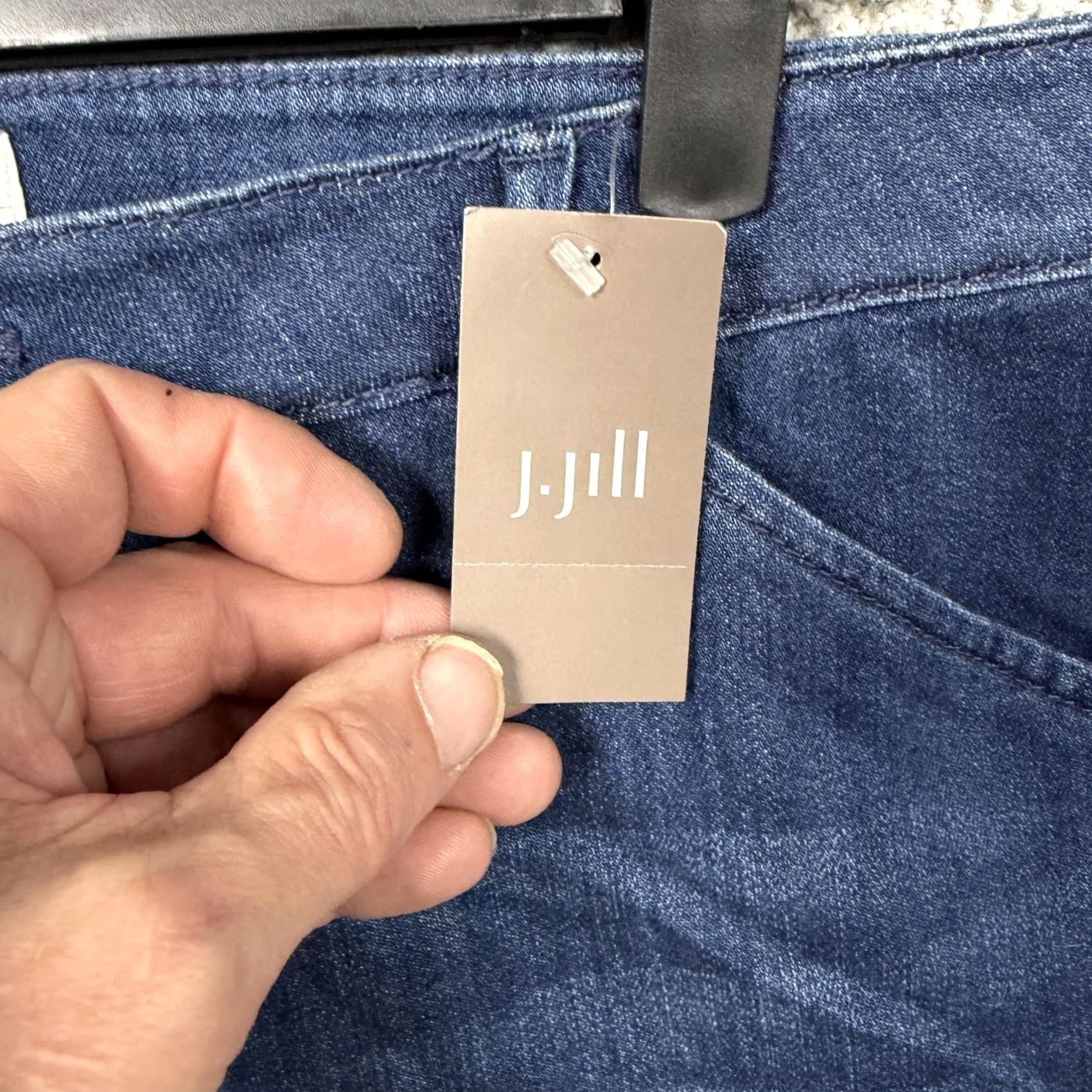 J. Jill J Jill Jeans Womens 14P Crop Denim Stretch Blue Full Leg Inseam 22in 35in Waist Petites mid rise Size 36" / US 14 / IT 50 - 3 Thumbnail