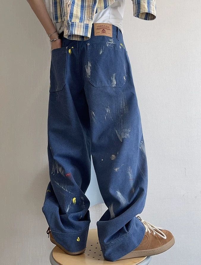 Japanese Brand × Vintage Outdoor retro y2k dirty paint baggy pants Size US 34 / EU 50 - 4 Thumbnail