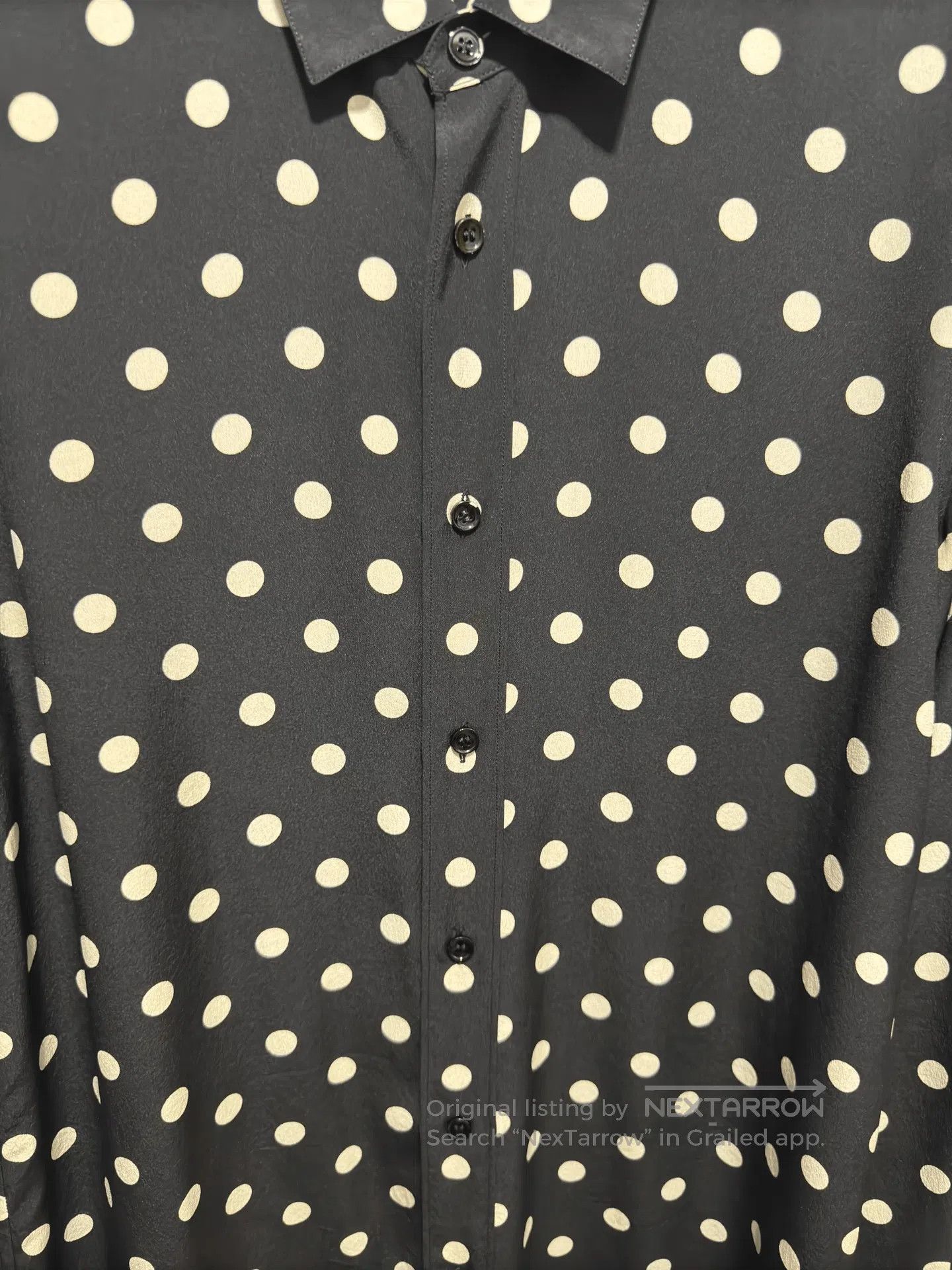 Saint Laurent Paris Saint Laurent 15FW Polka Dot Silk Shirt. Size US M / EU 48-50 / 2 - 3 Thumbnail