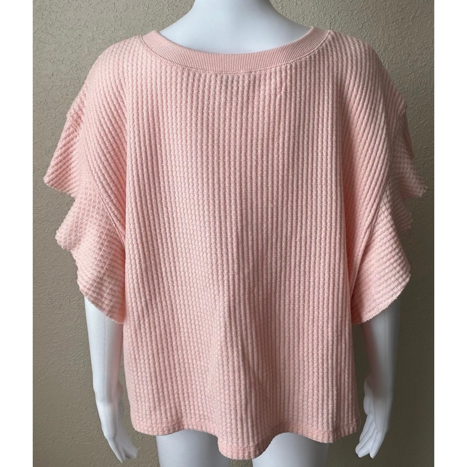 Other Versona | Women’s Solid Waffle Knit Flowy Top | Large Size L / US 10 / IT 46 - 2 Thumbnail