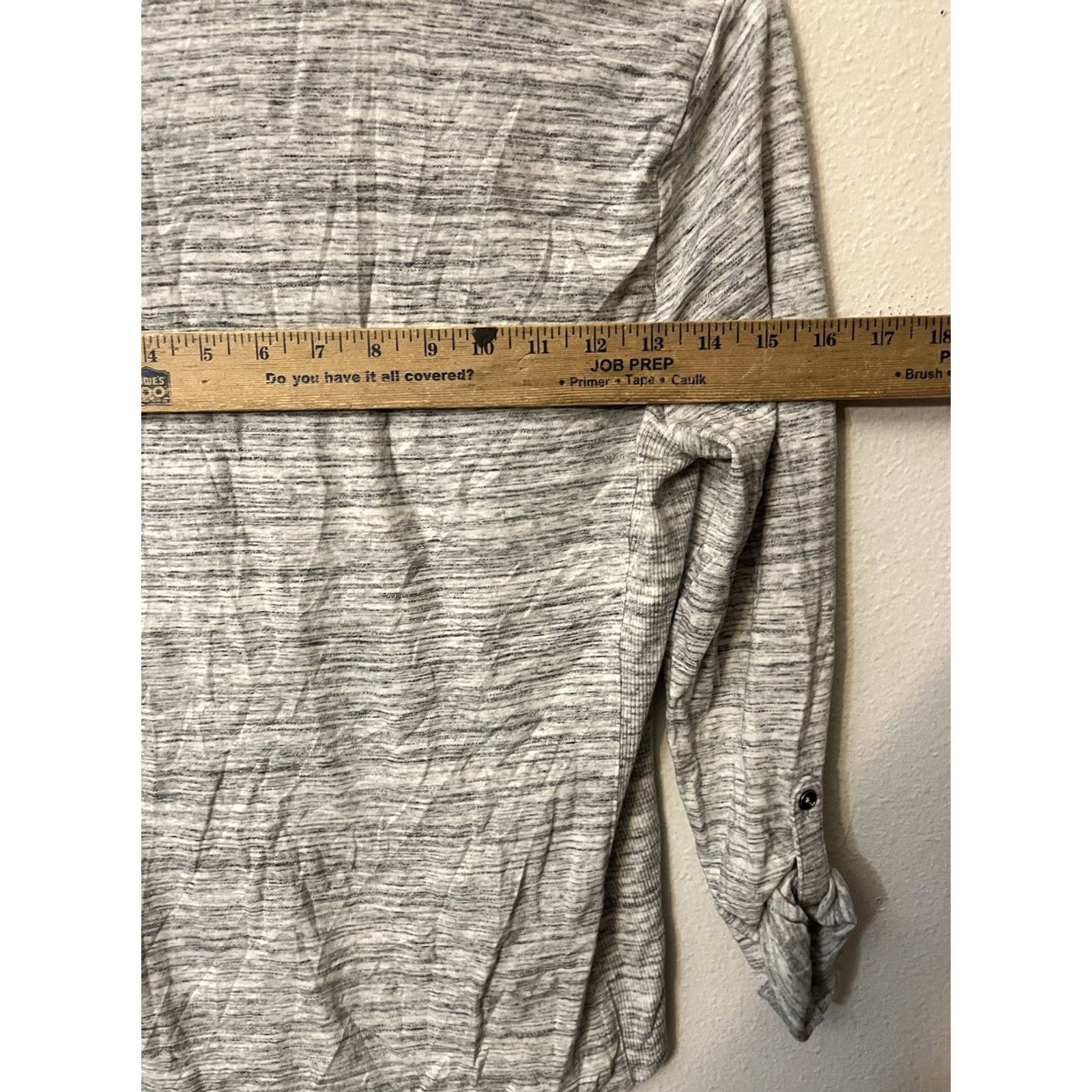 Alife VINTAGE Women's Sonoma Gray Long Sleeve Button-Down Top PS Roll Tab Shirt Womens PS Gray Button-Up, V-Neck, Petite, 1990s Size S / US 4 / IT 40 - 5 Thumbnail