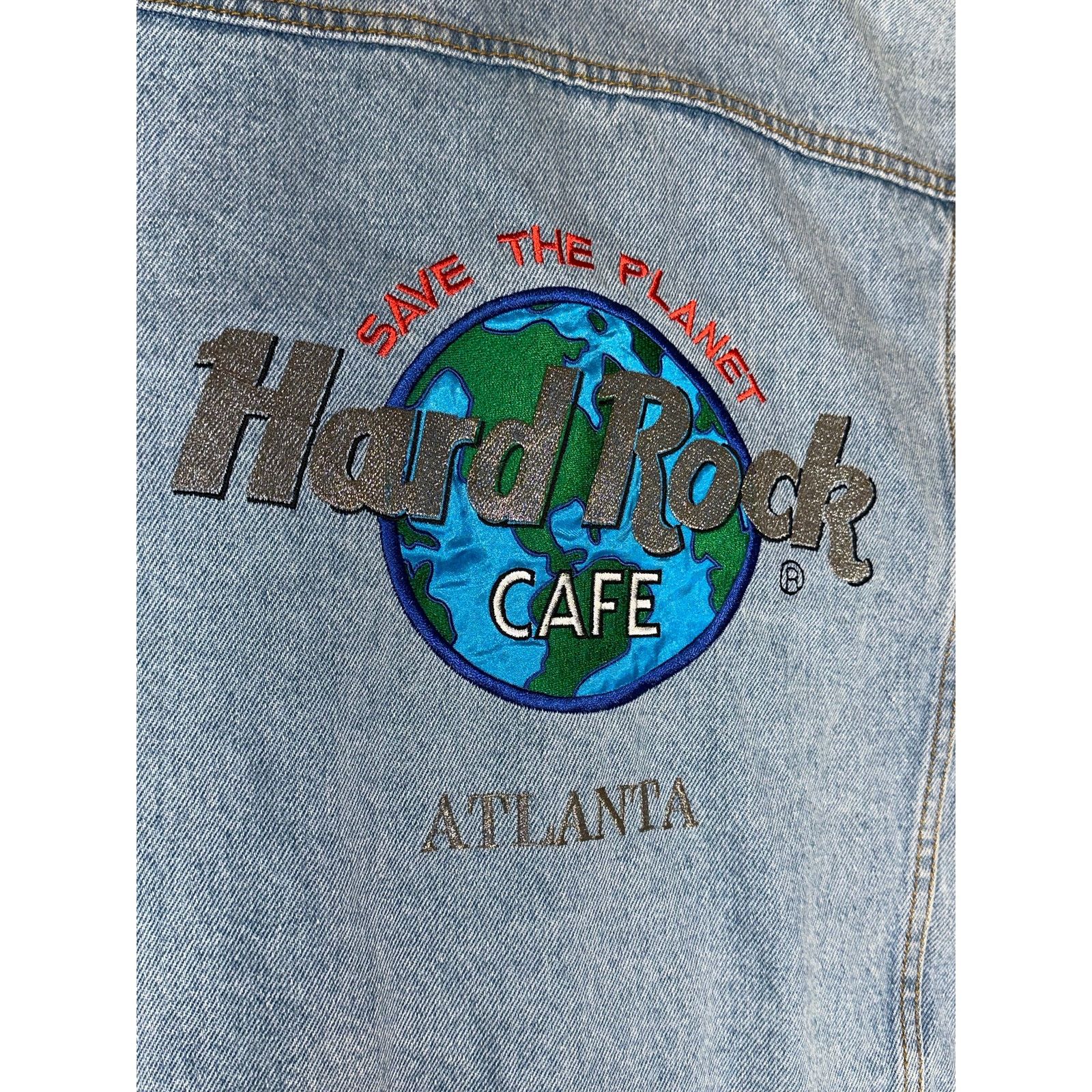 Hard Rock Cafe Vintage 1980s Hard Rock Cafe Atlanta Jean Jacket Size Large Size US L / EU 52-54 / 3 - 9 Thumbnail