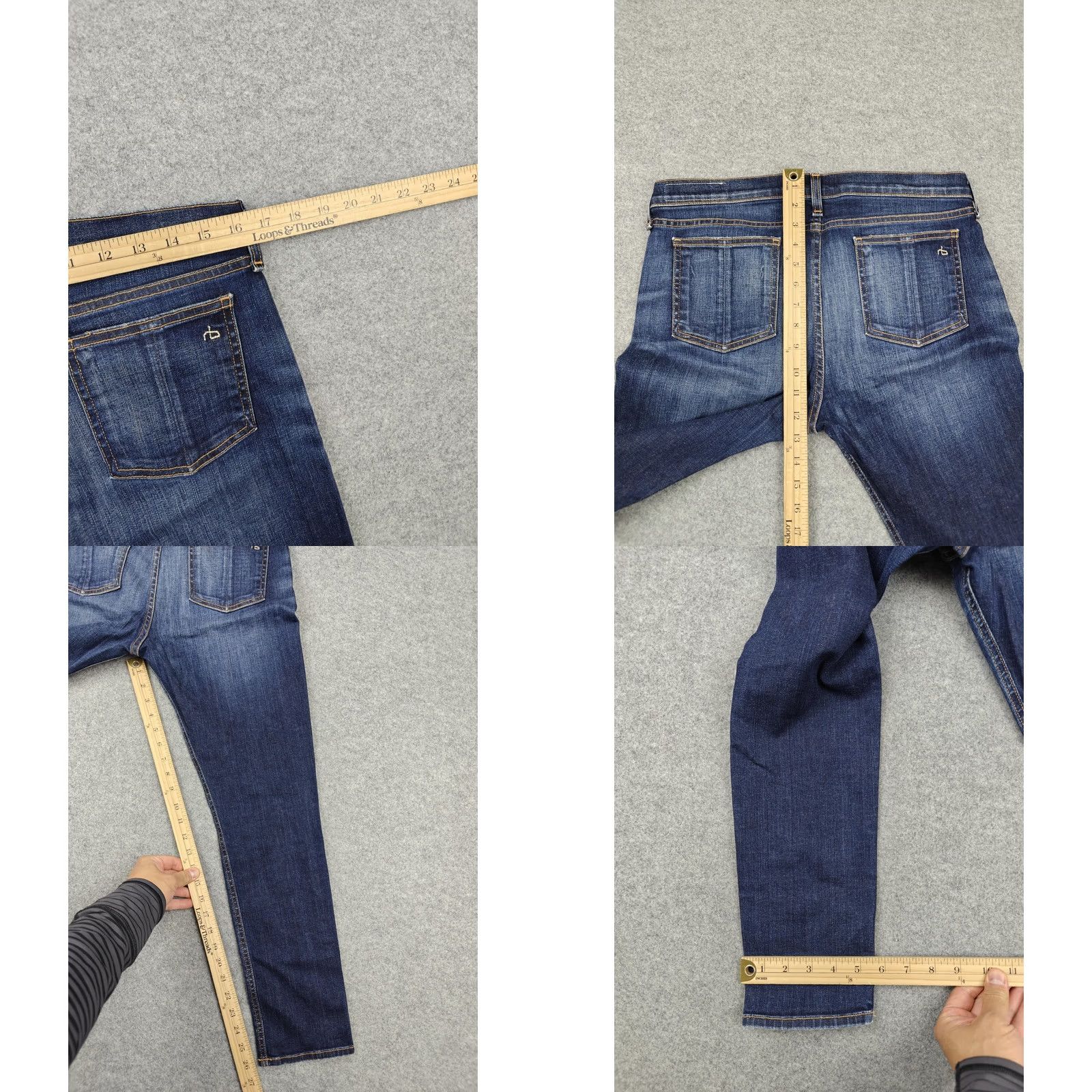 Rag & Bone Rag & Bone/JEAN Capri Jeans Womens 31 Blue Dark Wash Distressed Stretch Made USA Size 24" / US 00 / IT 34 - 8 Thumbnail
