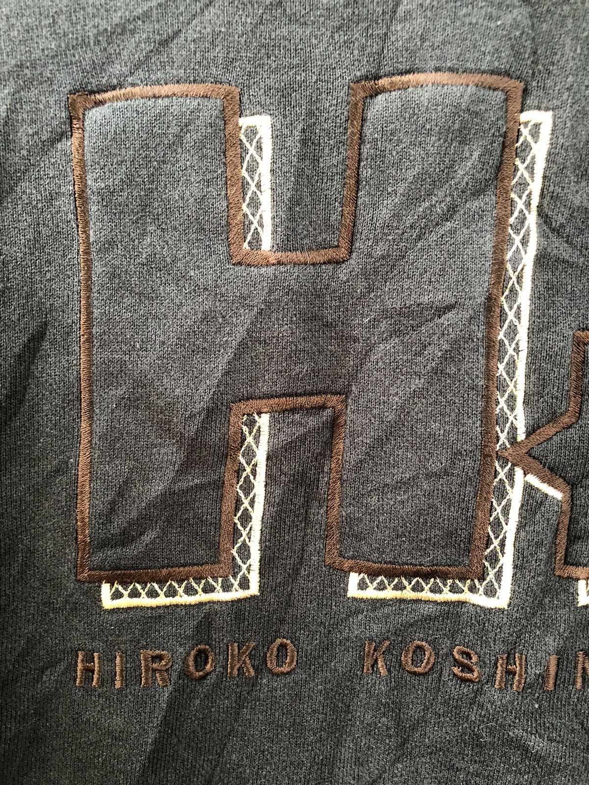 If Six Was Nine × Japanese Brand × Vintage 🔥Vintage 90s🔥Hiroko Koshino Homme Embroidered Sweatshirt Size US XL / EU 56 / 4 - 8 Thumbnail