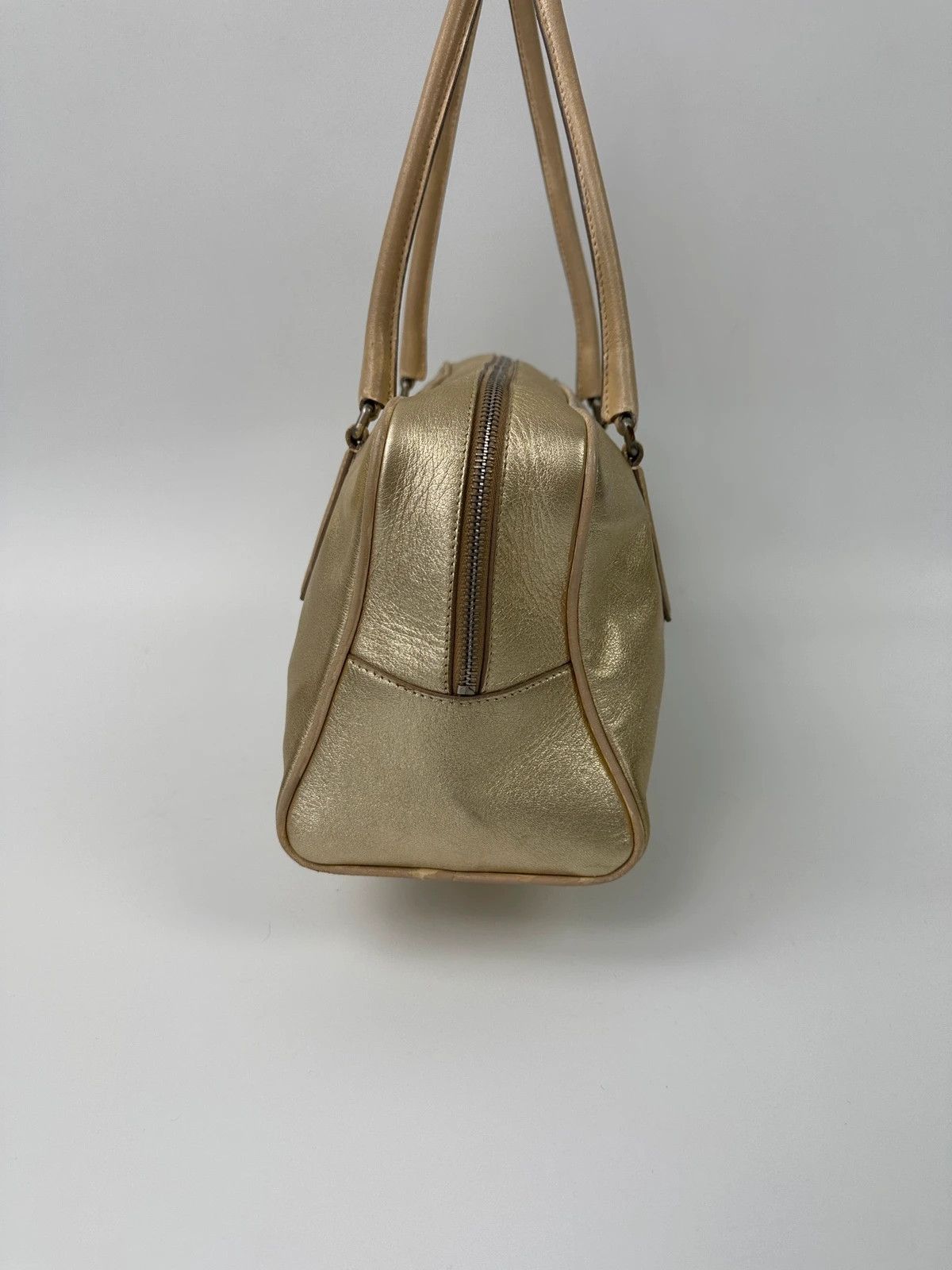 Miu Miu Miu Miu 90’s Gold Leather Shiny Boston Handbag ShoulderBag Size ONE SIZE - 7 Thumbnail