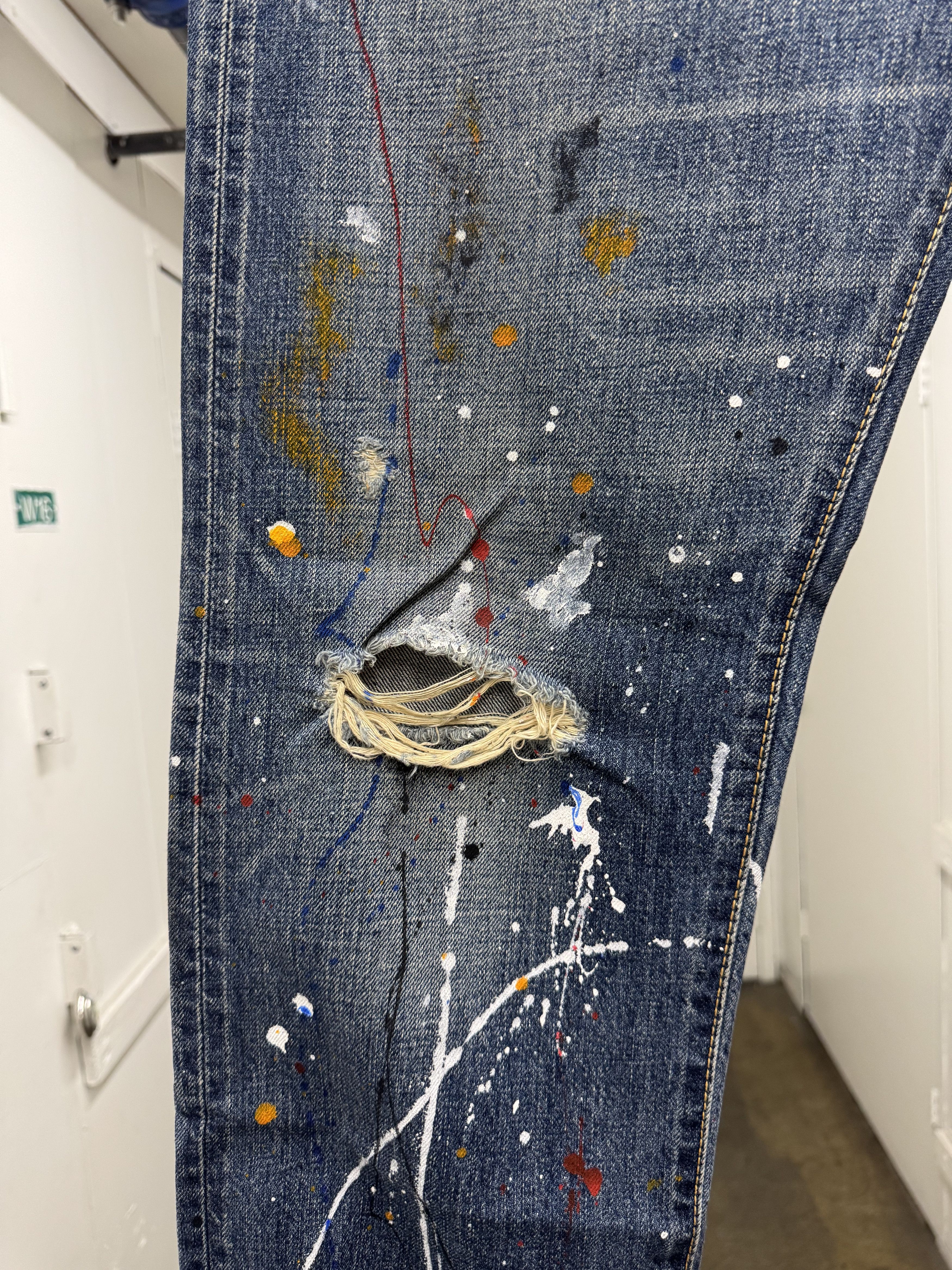 Edwin Edwin Denim Paint Splatter Distressed Jeans Made in Japan Size US 30 / EU 46 - 6 Thumbnail