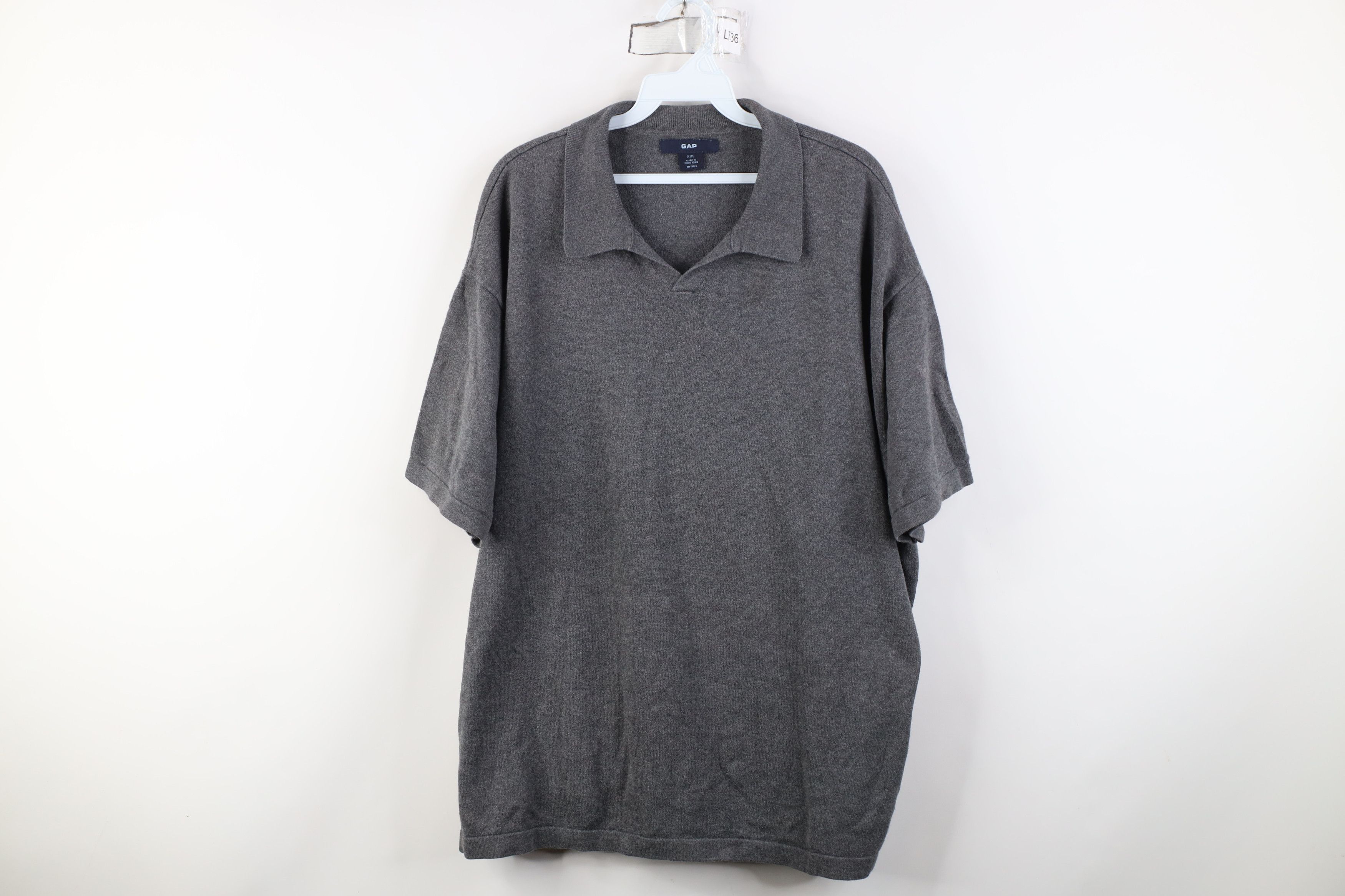 Gap Vintage Y2K 2002 Gap Blank Cotton Knit Golf Polo Shirt Gray Size US XXL / EU 58 / 5 - 1 Thumbnail
