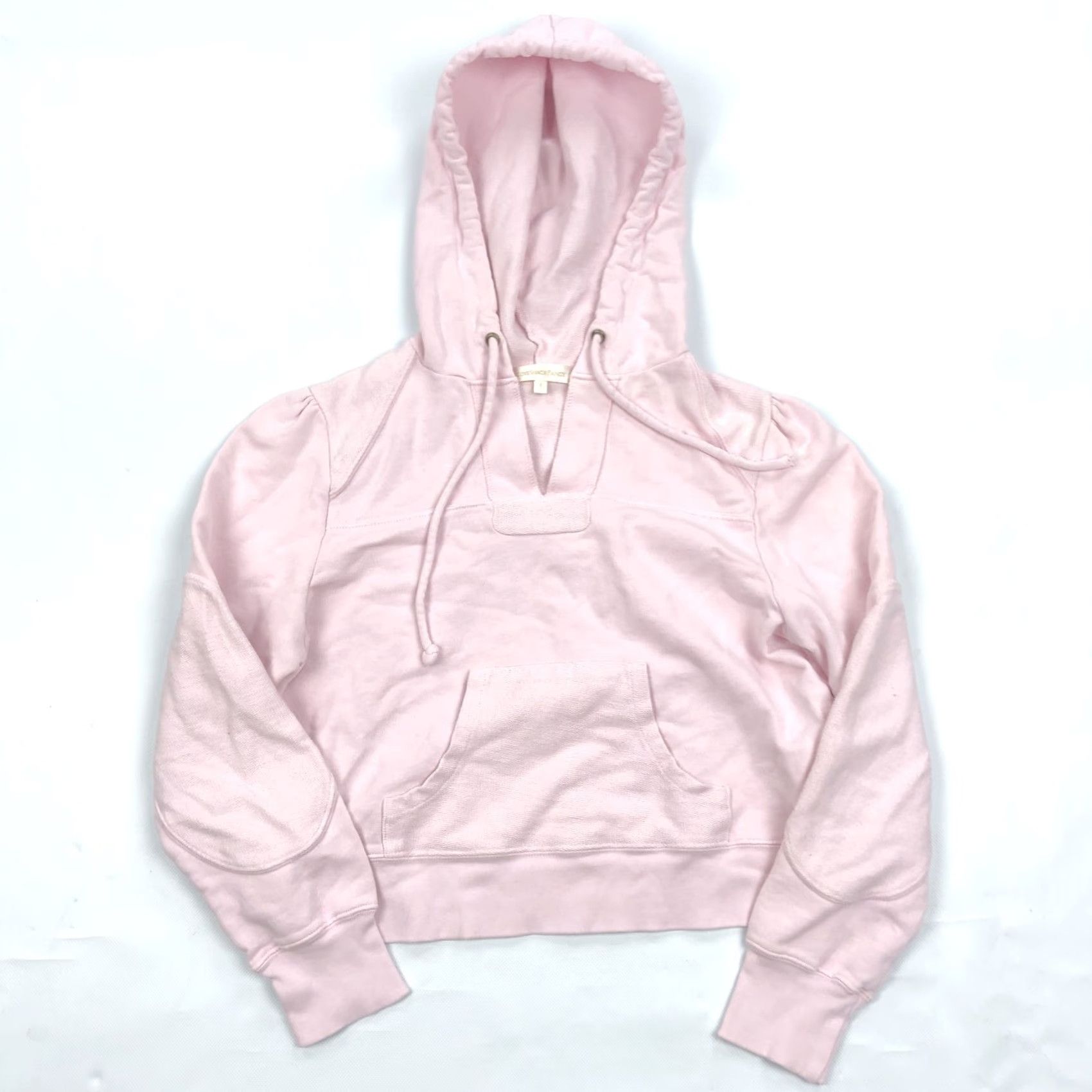 LoveShackFancy LoveShackFancy Hoodie Women Pink Sweatshirt Cropped Size S Kirby Puff Sleeve Hooded Pullover Casual Activewear Size S / US 4 / IT 40 - 2 Thumbnail