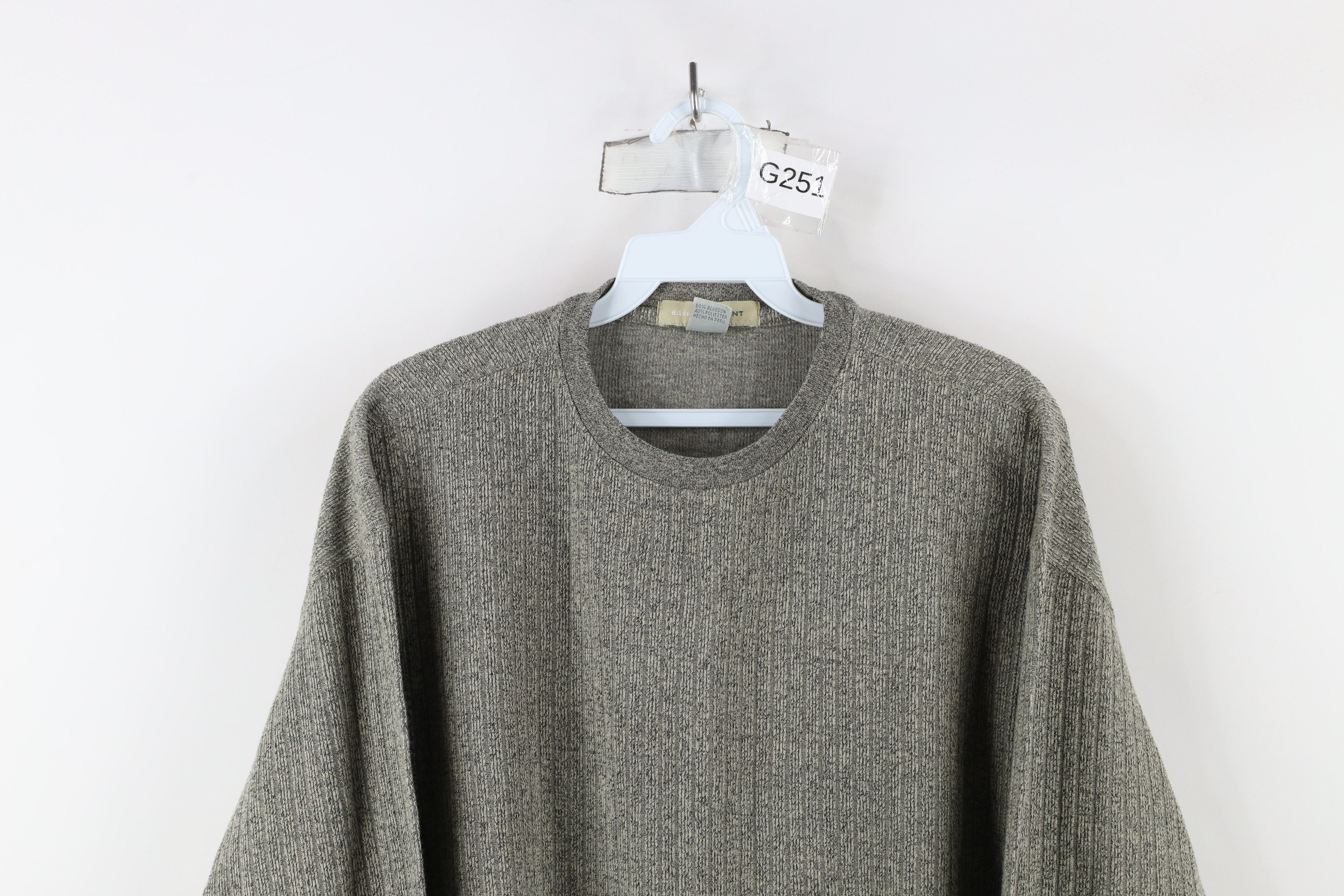 Vintage Vintage 90s Streetwear Ribbed Knit Long Sleeve T-Shirt Gray Size US XL / EU 56 / 4 - 2 Thumbnail