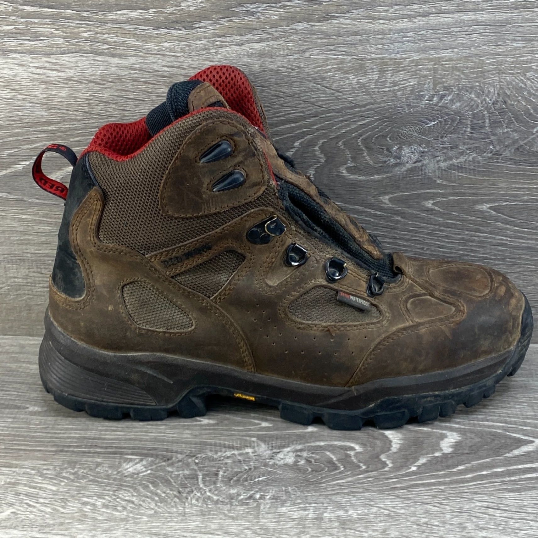 Red Wing R ed Wing Mens 10.5 Brown Leather Boots Waterproof Truhiker Aluminum Toe Vibram Sole - 6674 Work EH Size US 10 / EU 43 - 2 Thumbnail
