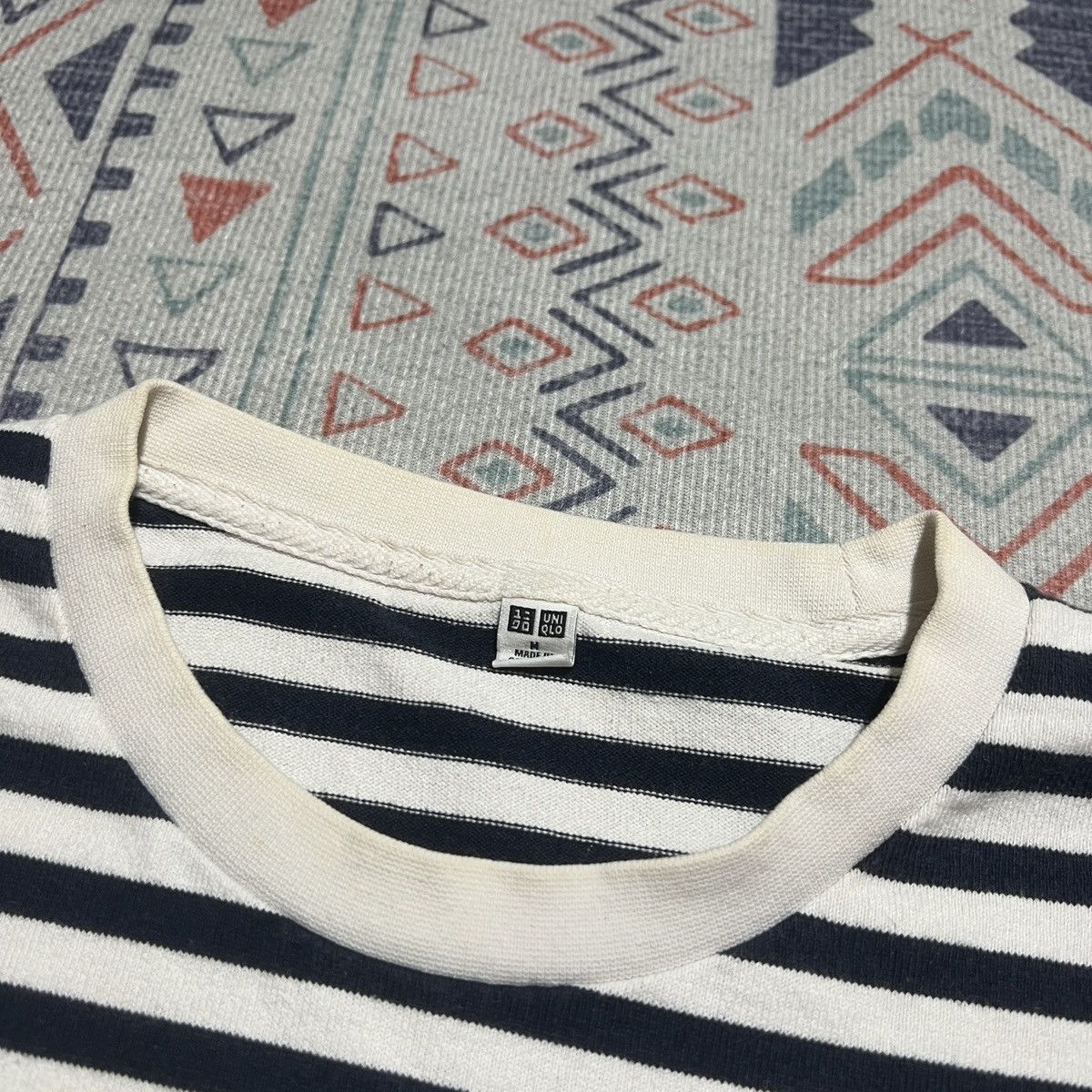 Japanese Brand × Uniqlo Uniqlo Stripe Pocket Tshirt Size US M / EU 48-50 / 2 - 5 Thumbnail