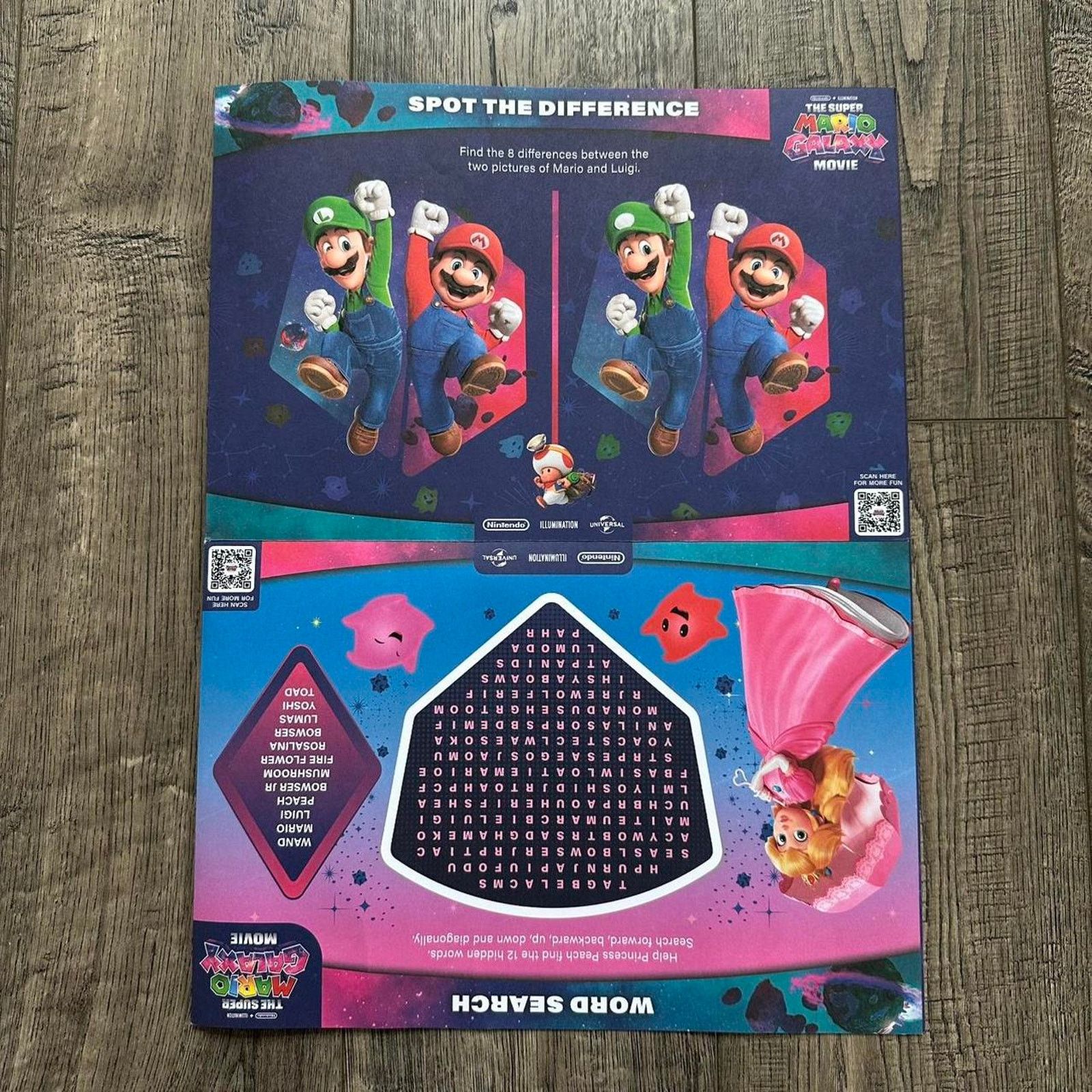 Nintendo Super Mario Galaxy Movie Promo Poster Collectible Activity Size ONE SIZE - 7 Thumbnail