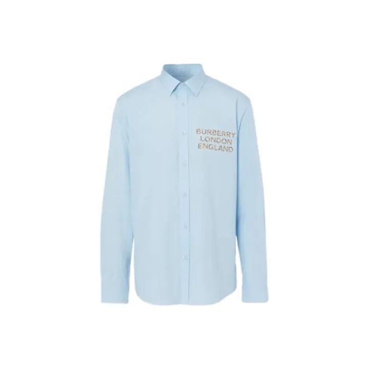 Burberry Burberry Logo Long Sleeve Shirt in Light Blue Size US XL / EU 56 / 4 - 1 Thumbnail