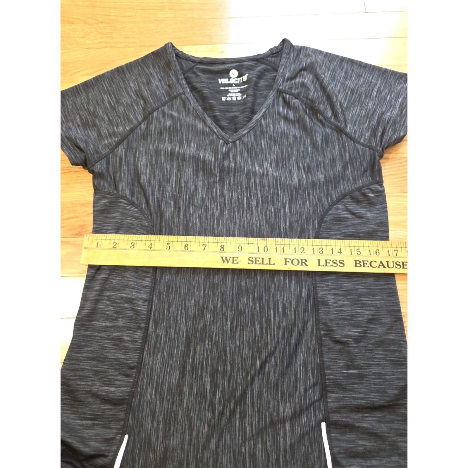 Vintage Velocity Shirt Women L Black Spacedye Short Sleeve Athletic T-Shirt V-Neck Pullover Basic Fall Spring Summer Winter Activewear Velocity Size L / US 10 / IT 46 - 5 Thumbnail