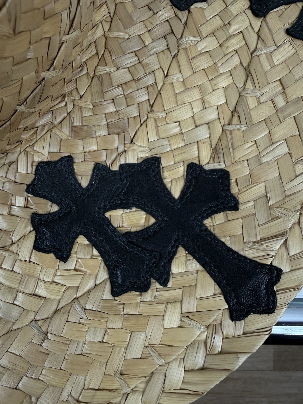 Chrome Hearts Chrome Hearts 14 Cross Patch Straw Sun Hat Size ONE SIZE - 3 Thumbnail