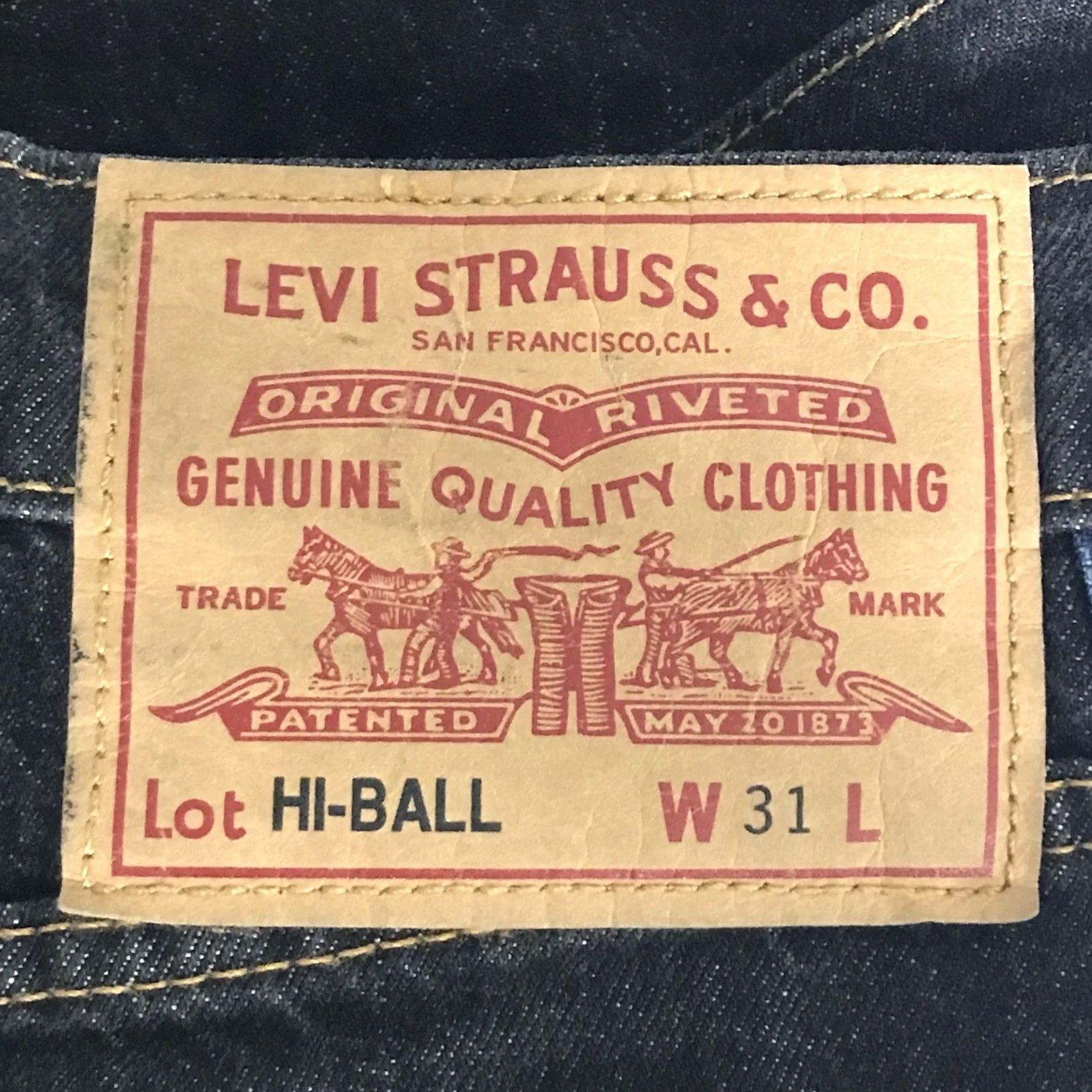 Levi's Levi's Men Black Hi-Ball Roll Logo Stripe Denim Jeans 31x31 Regular 5-Pocket Logo Stripes Along Seam Vintage N/A Size US 31 - 3 Thumbnail