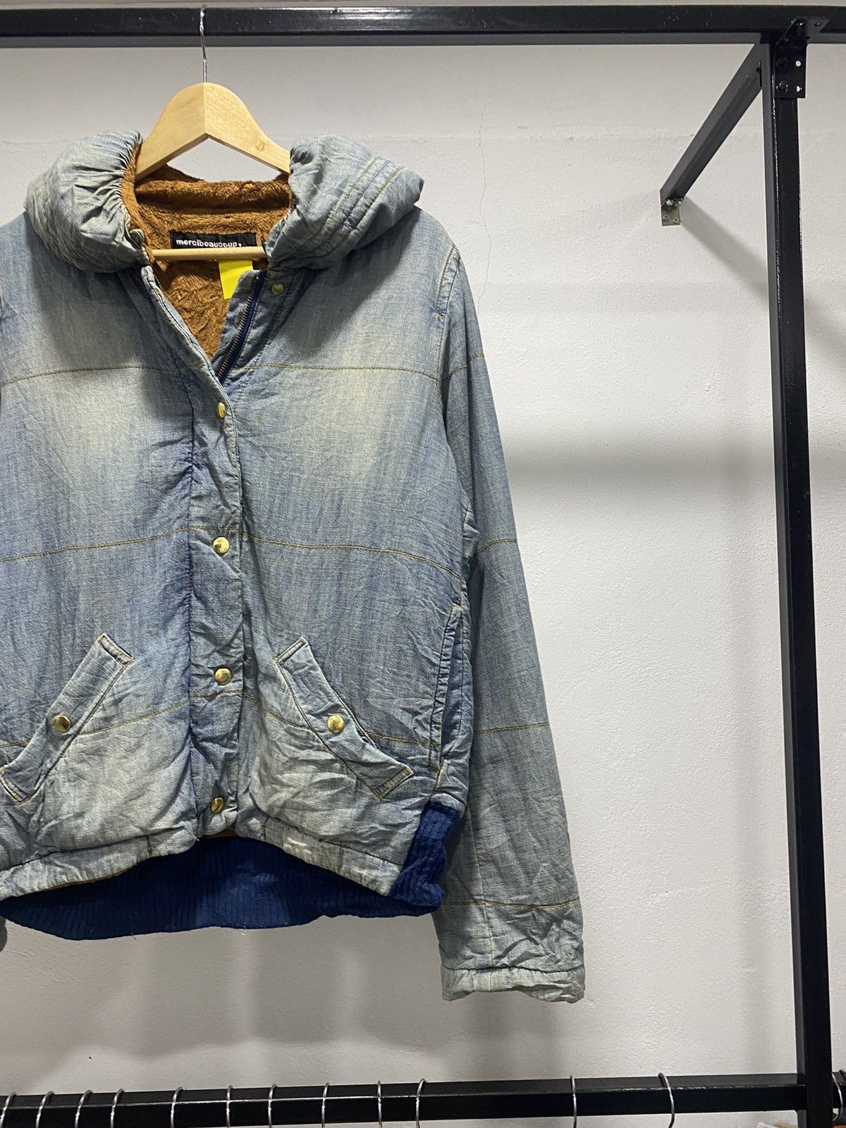 Issey Miyake Mercibeaucoup Denim Down Puffer Quilted Jacket Size US M / EU 48-50 / 2 - 2 Thumbnail