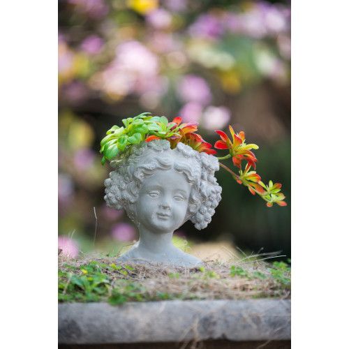 Designer × Homemade Cement Bust Wall Planter - Indoor Outdoor Home Garden Decor, Size US L / EU 52-54 / 3 - 5 Thumbnail