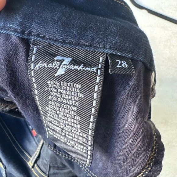 7 For All Mankind 7 For All Mankind Deep Indigo the Skinny b(air) denim Sz 28 Size 28" / US 6 / IT 42 - 9 Thumbnail