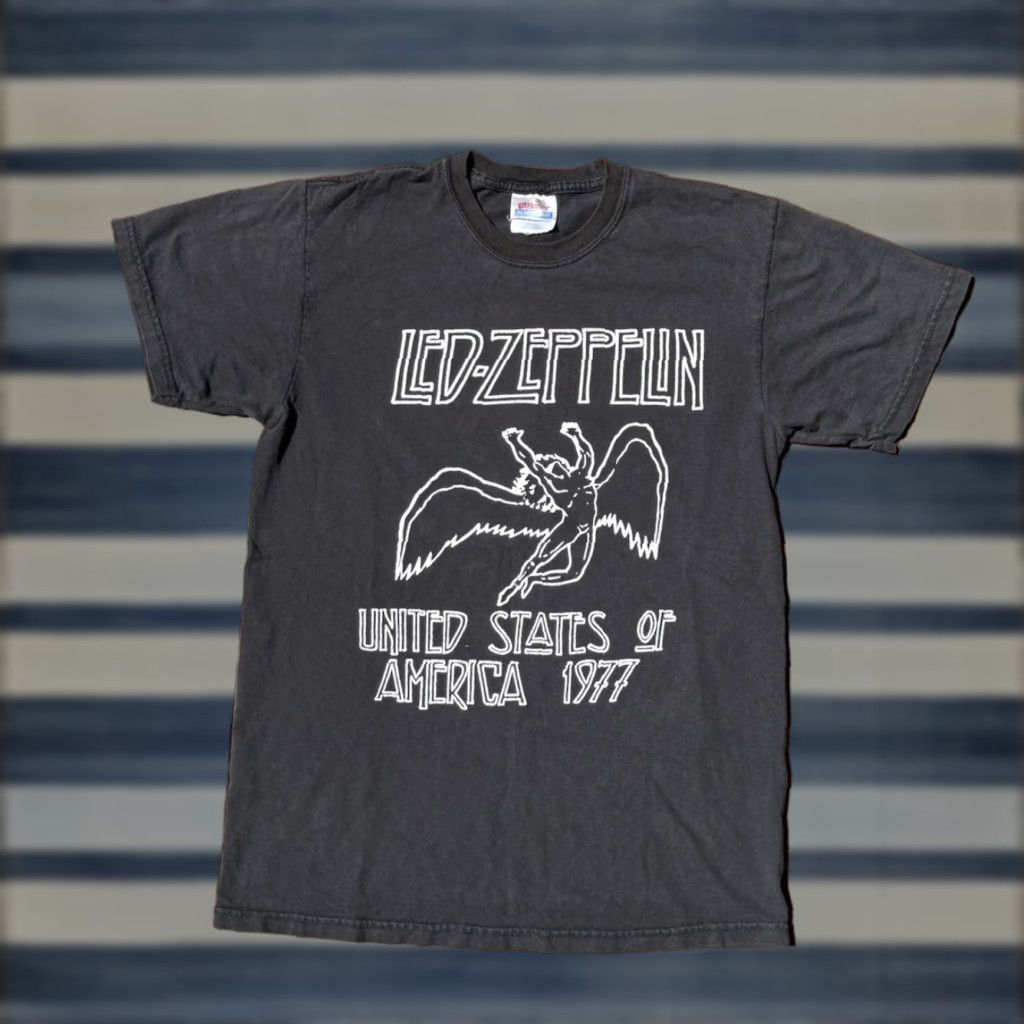 Hanes VINTAGE Led Zeppelin U.S. Tour 1977 Band T-Shirt Small Black Hanes Shirt Mens XS Size US S / EU 44-46 / 1 - 1 Thumbnail