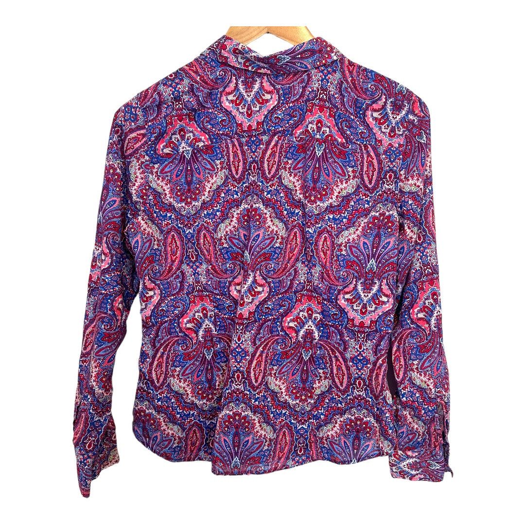 Other Talbots Paisley Button Down Shirt Top 8P P8 8 Pink Blue Size M / US 6-8 / IT 42-44 - 2 Thumbnail