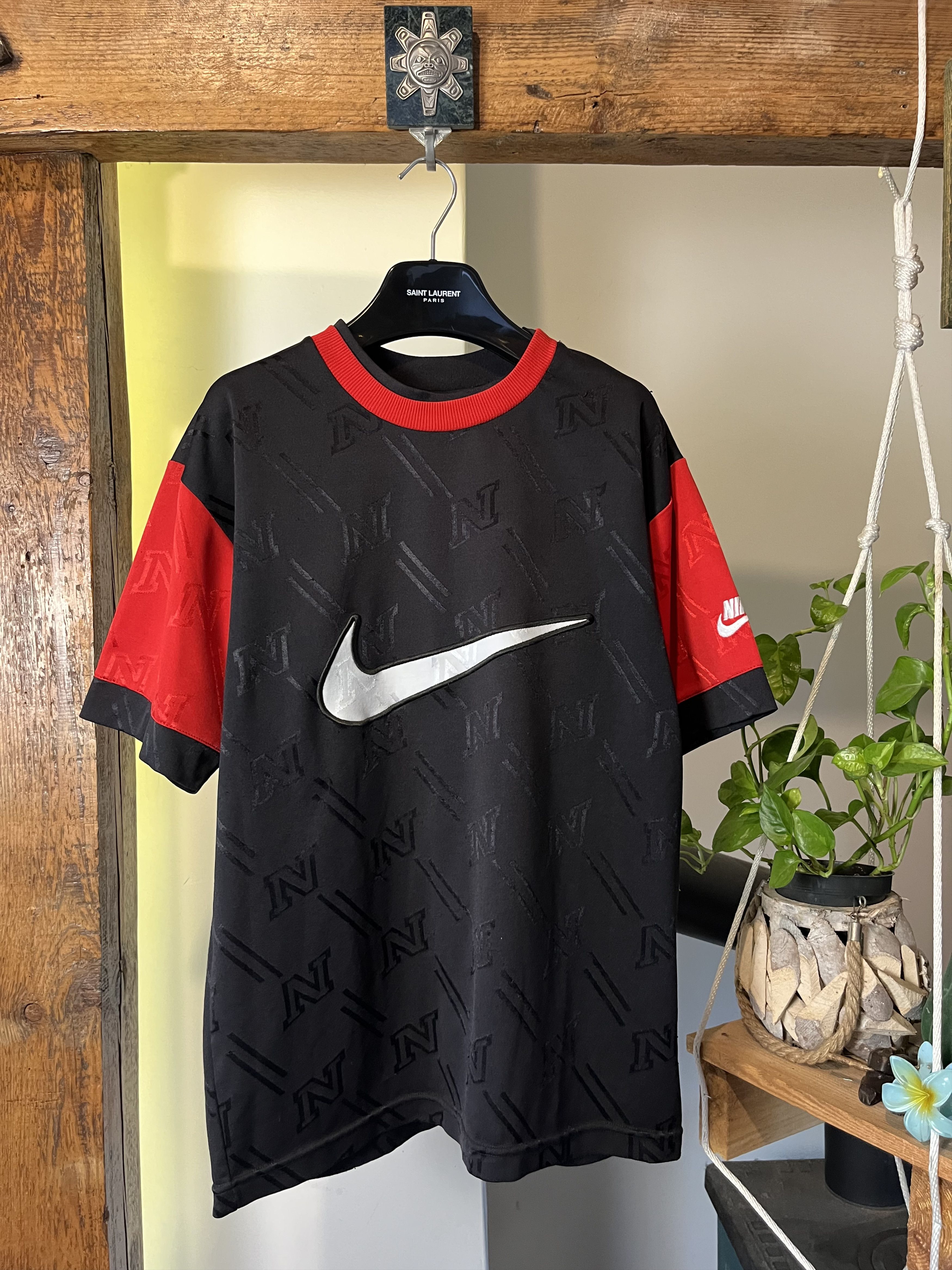 Nike × Vintage 90s Nike Premier Monogram Logo Double Side Big Swosh Size US M / EU 48-50 / 2 - 1 Thumbnail