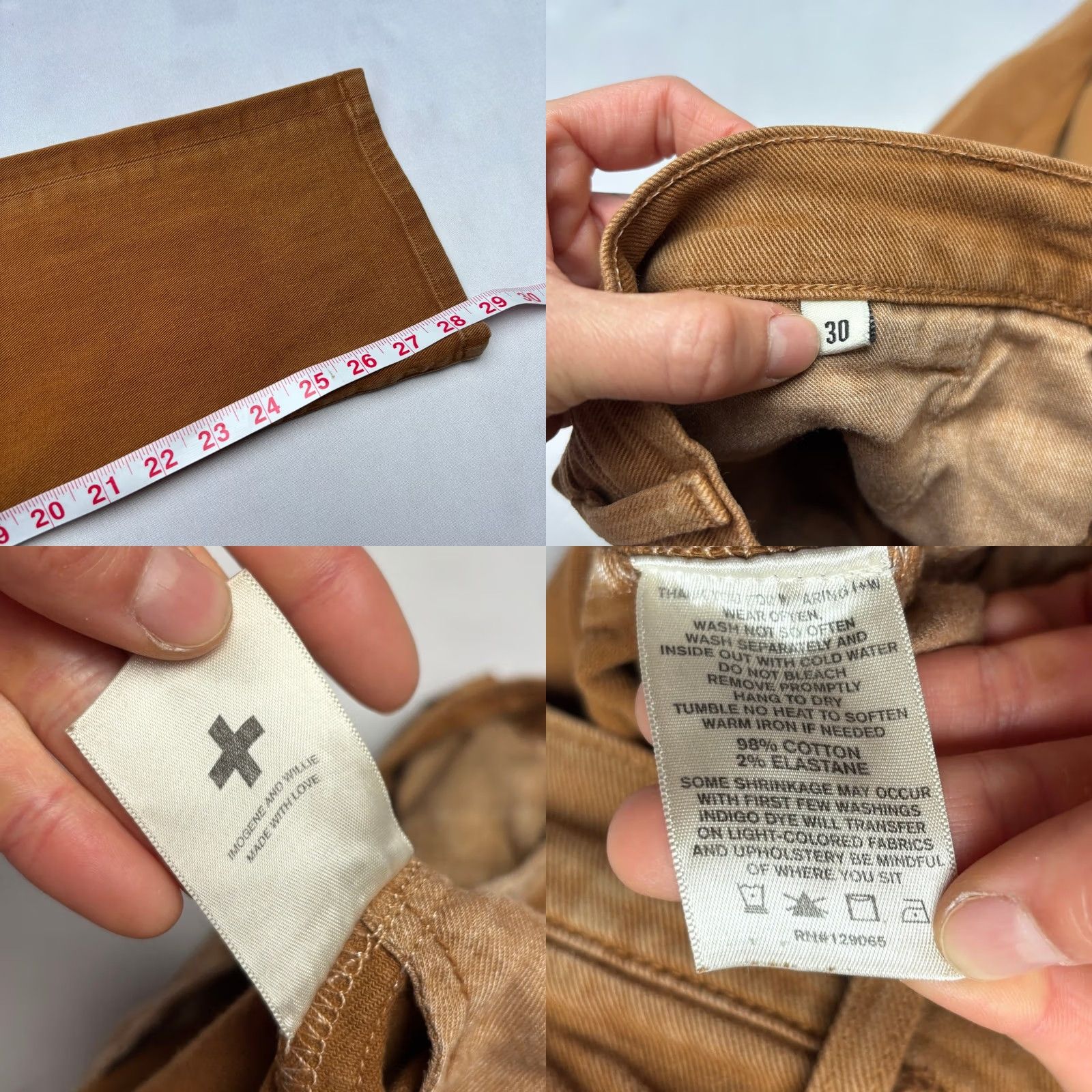 Imogene + Willie VINTAGE Imogene and Willie Archive Olivia Pants Womens 30x28.5 Button Fly Brown Chino Preowned Size 30" / US 8 / IT 44 - 8 Thumbnail