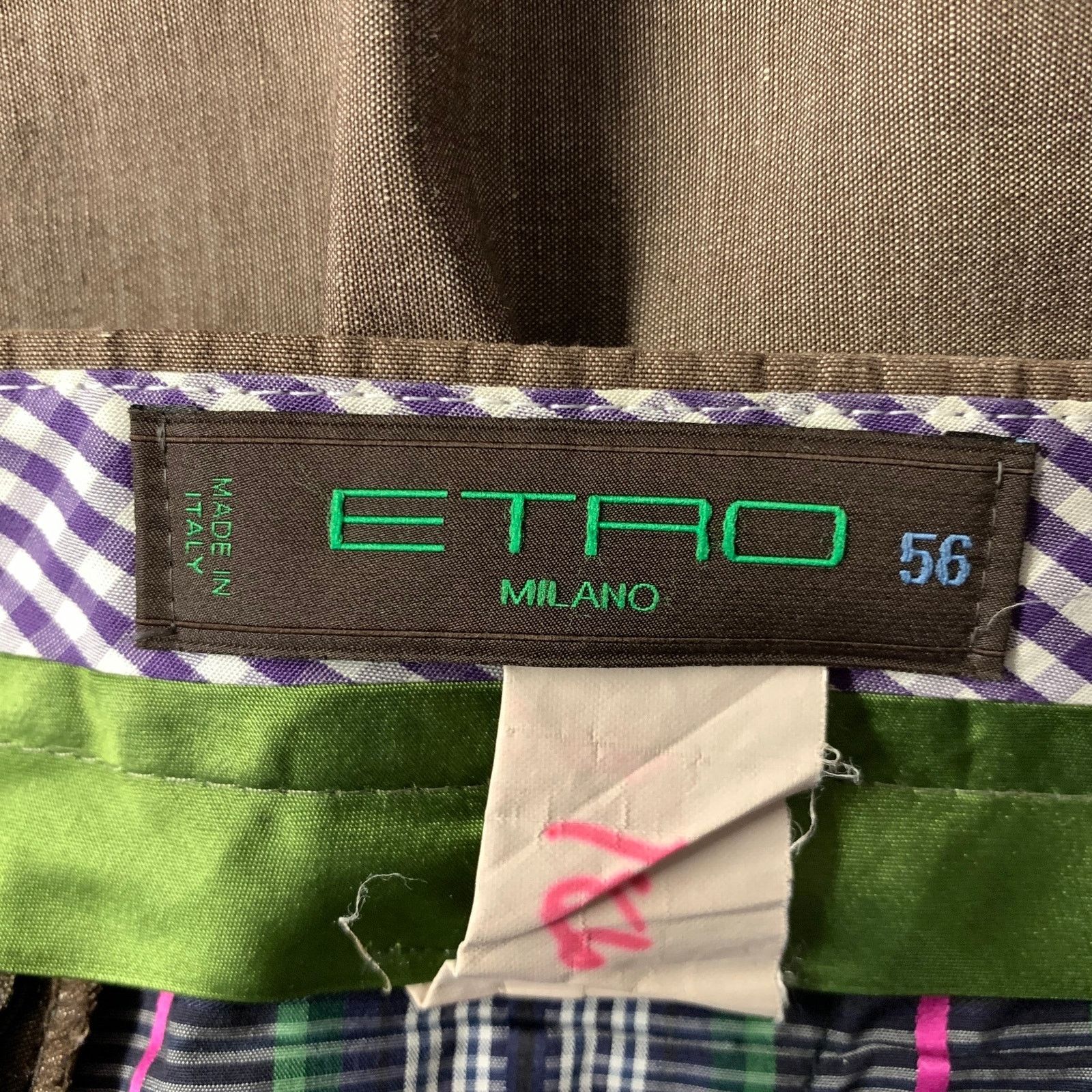 Etro ETRO Brown Stripe Cotton Linen Flat Front Casual Pants Size US 38 / EU 54 - 4 Thumbnail