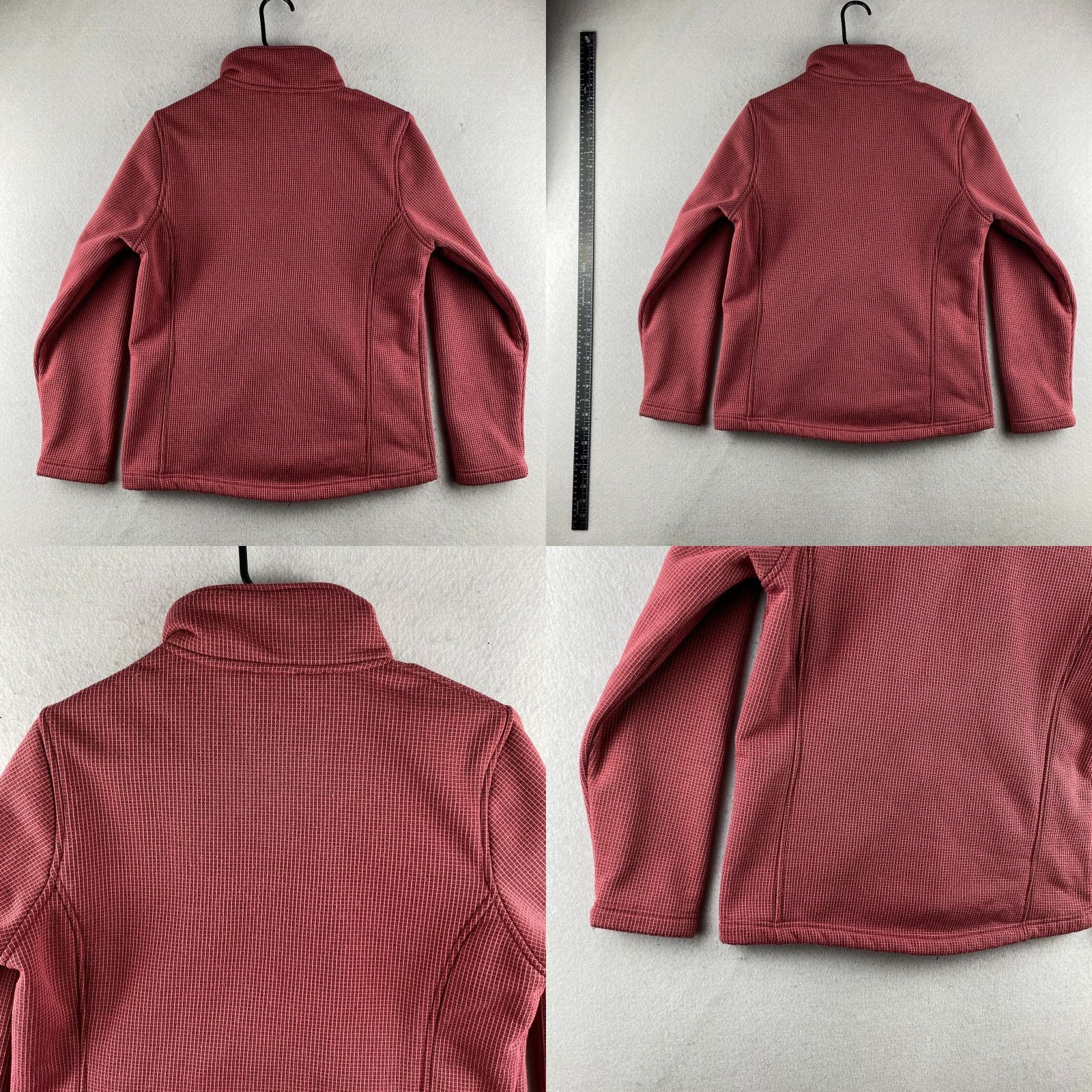 Vintage 10,000 ft Above Sea Level Red Full Zip Sweater Women M Medium Check Pattern Fleece High Collar Size M / US 6-8 / IT 42-44 - 9 Thumbnail
