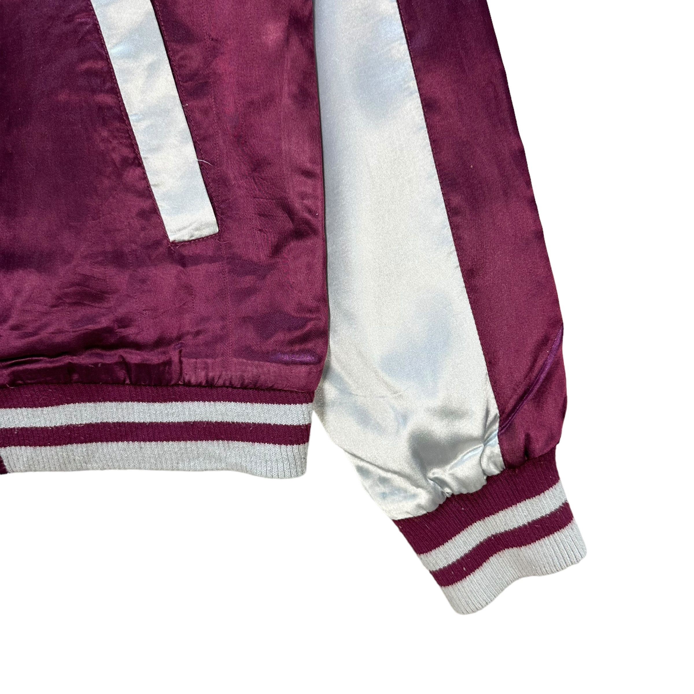 Japanese Brand CAMPANELLO Magenta Satin Sukajan Bomber Jacket #A39-0884 Size US L / EU 52-54 / 3 - 6 Thumbnail