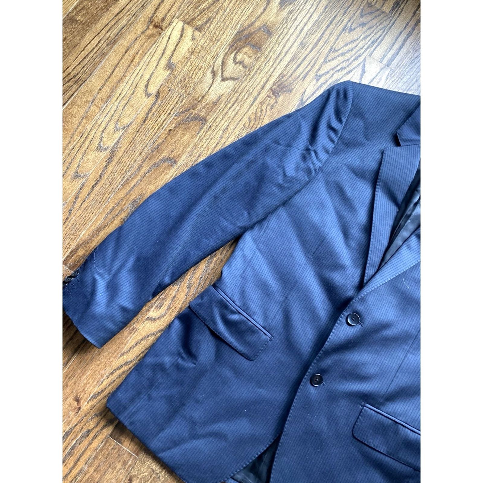 Theory Theory Blazer Mens Two-Button Jacket Navy Blue Wool 38R Notch Lapel Suit Coat Regular Length Jacket/Coat Mens (38R) Size 38R - 2 Thumbnail