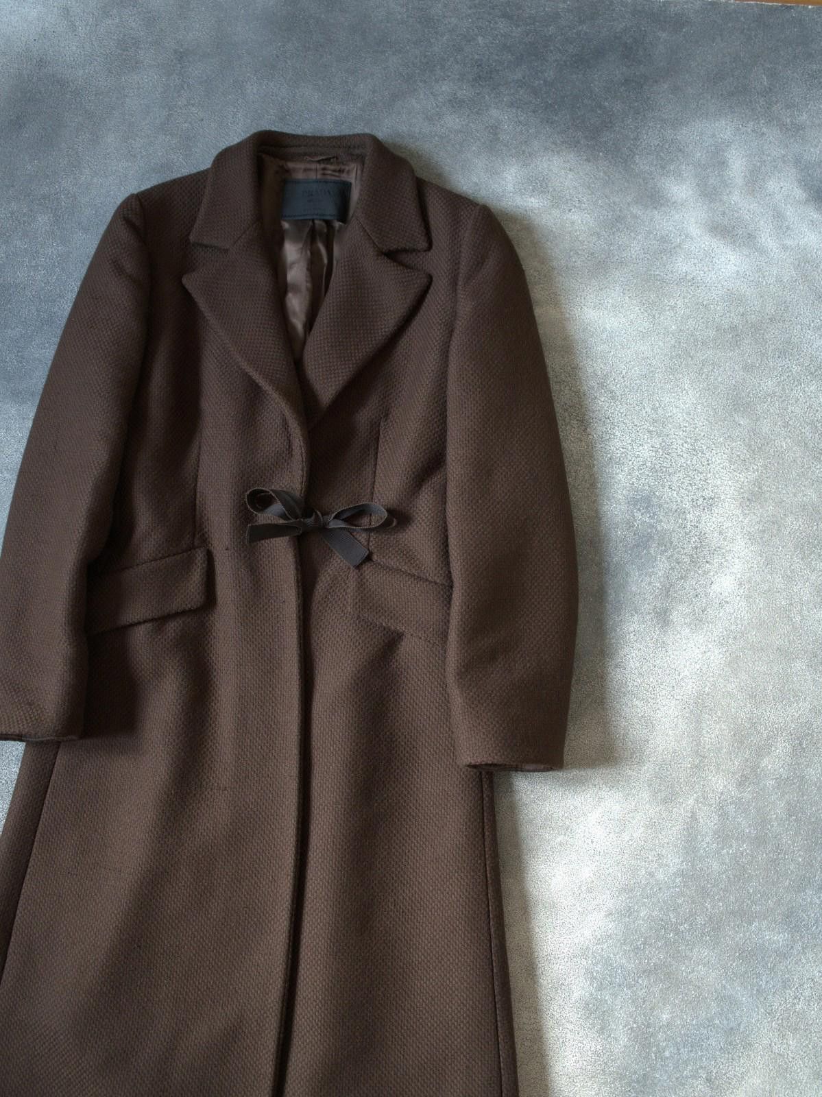 Prada F/W 2000 Prada RUNWAY Chocholate Wool Laces Bow Coat Size M / US 6-8 / IT 42-44 - 5 Thumbnail