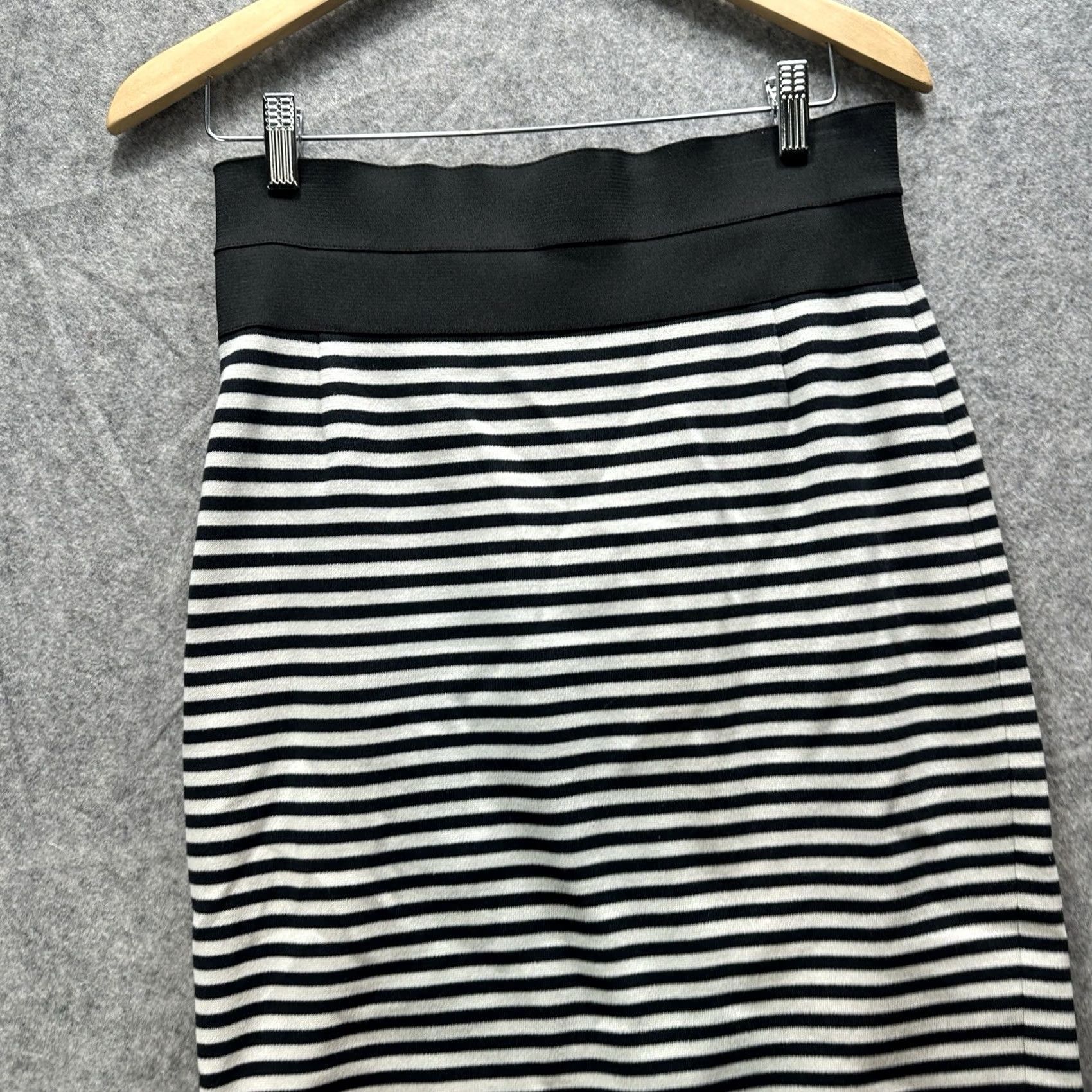 Akris Akris Skirt Women's 8 Black White Stripe Pencil High Waist Knee Length Vintage No Size 30" / US 8 / IT 44 - 2 Thumbnail