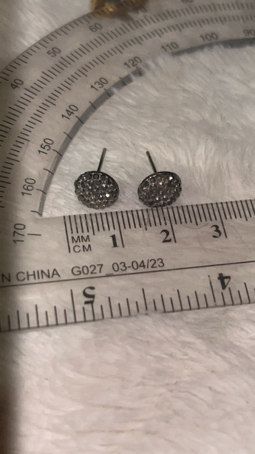 The Unbranded Brand Women's Unbranded Gray Pave Stud Earrings One Size Size ONE SIZE - 2 Thumbnail