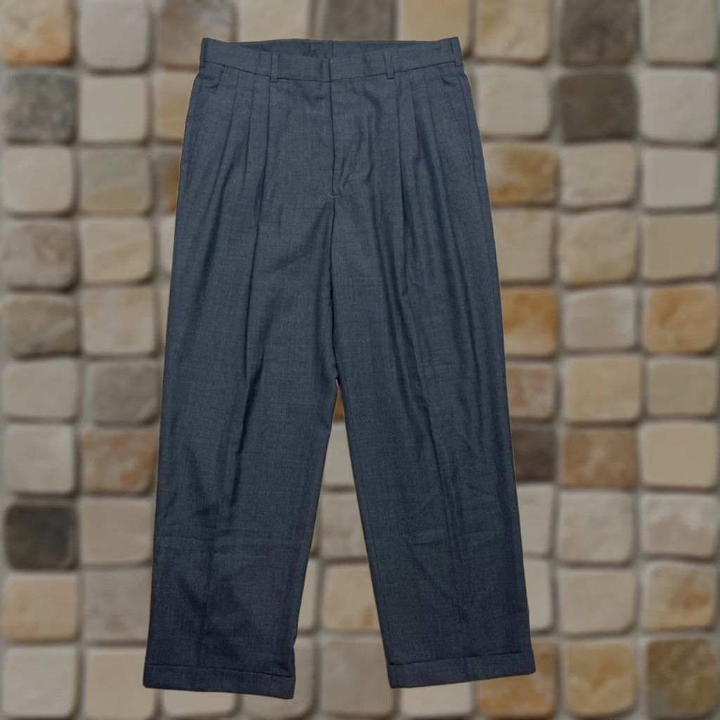 Vintage VINTAGE 80s Trousers Mens 32x29 Wool Blend Pleated Talon Zip Size US 32 / EU 48 - 1 Thumbnail
