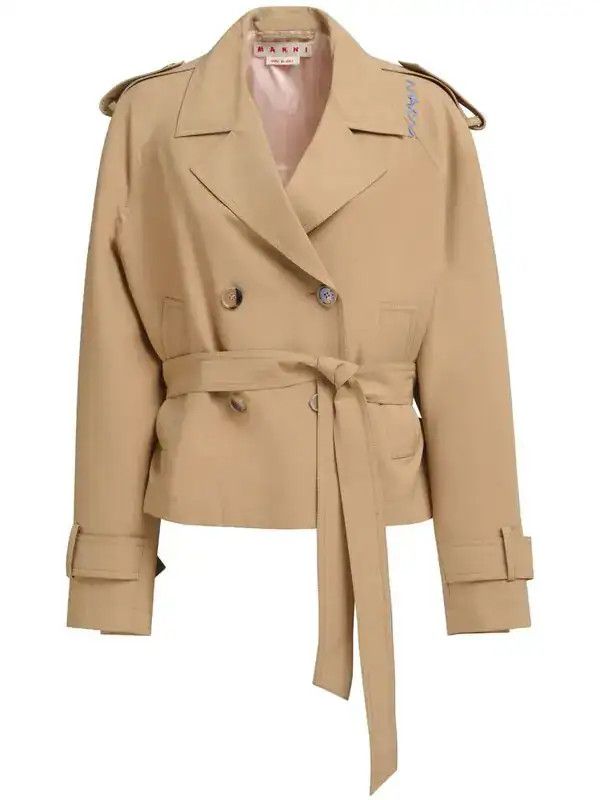 Marni o1w1db10326 Double-Breasted Trench Jacket in Beige Size S / US 4 / IT 40 - 1 Thumbnail