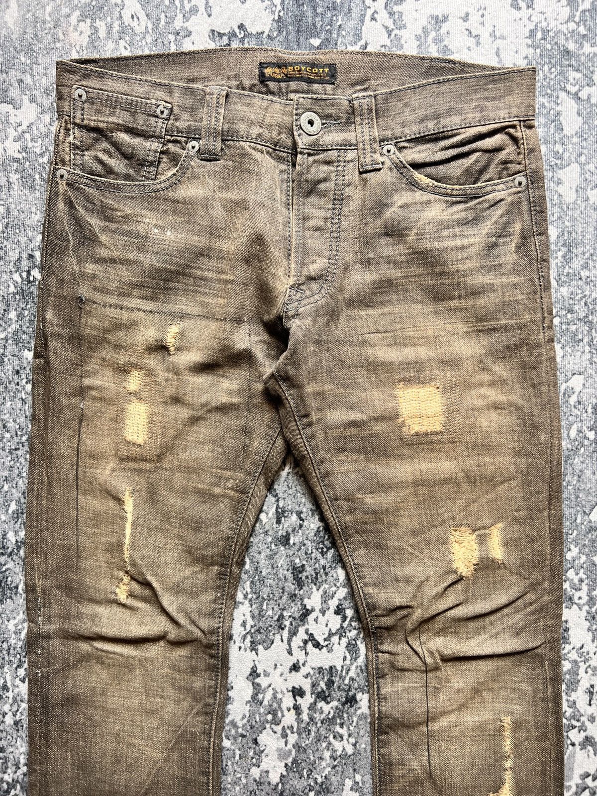 Boycott Boycott Destroyed Tappered Denim Jeans Size US 34 / EU 50 - 3 Thumbnail