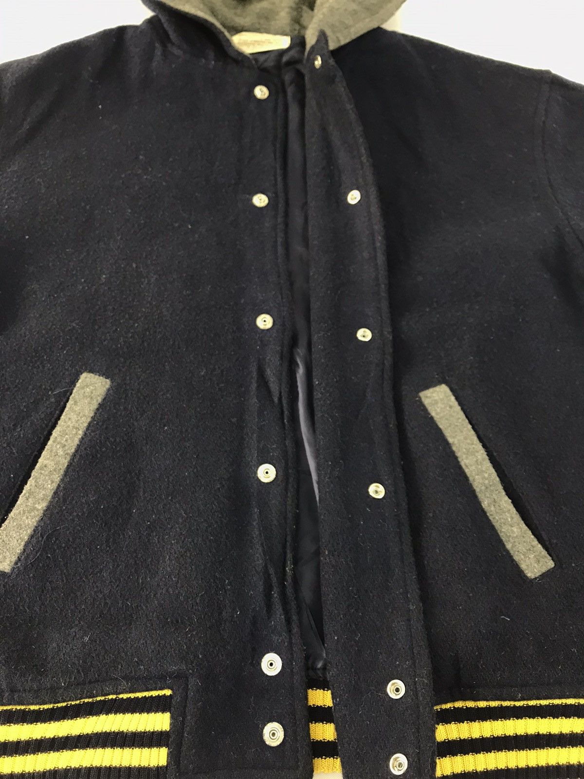 Japanese Brand Small Doll Network Varsity Hooded Jacket Wool Sleeve Size US L / EU 52-54 / 3 - 4 Thumbnail
