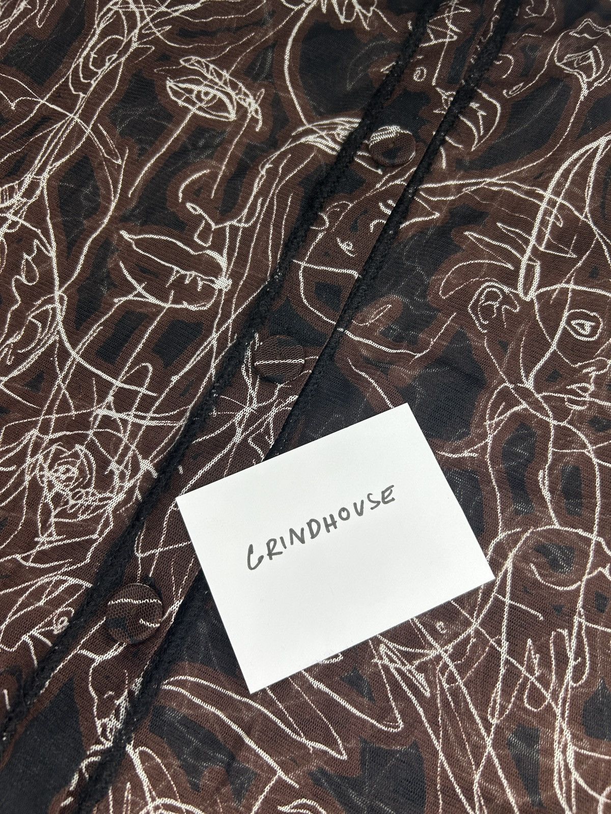 Jean Paul Gaultier 90s 'Sketchbook Faces' Mesh Cardigan Size M / US 6-8 / IT 42-44 - 9 Thumbnail