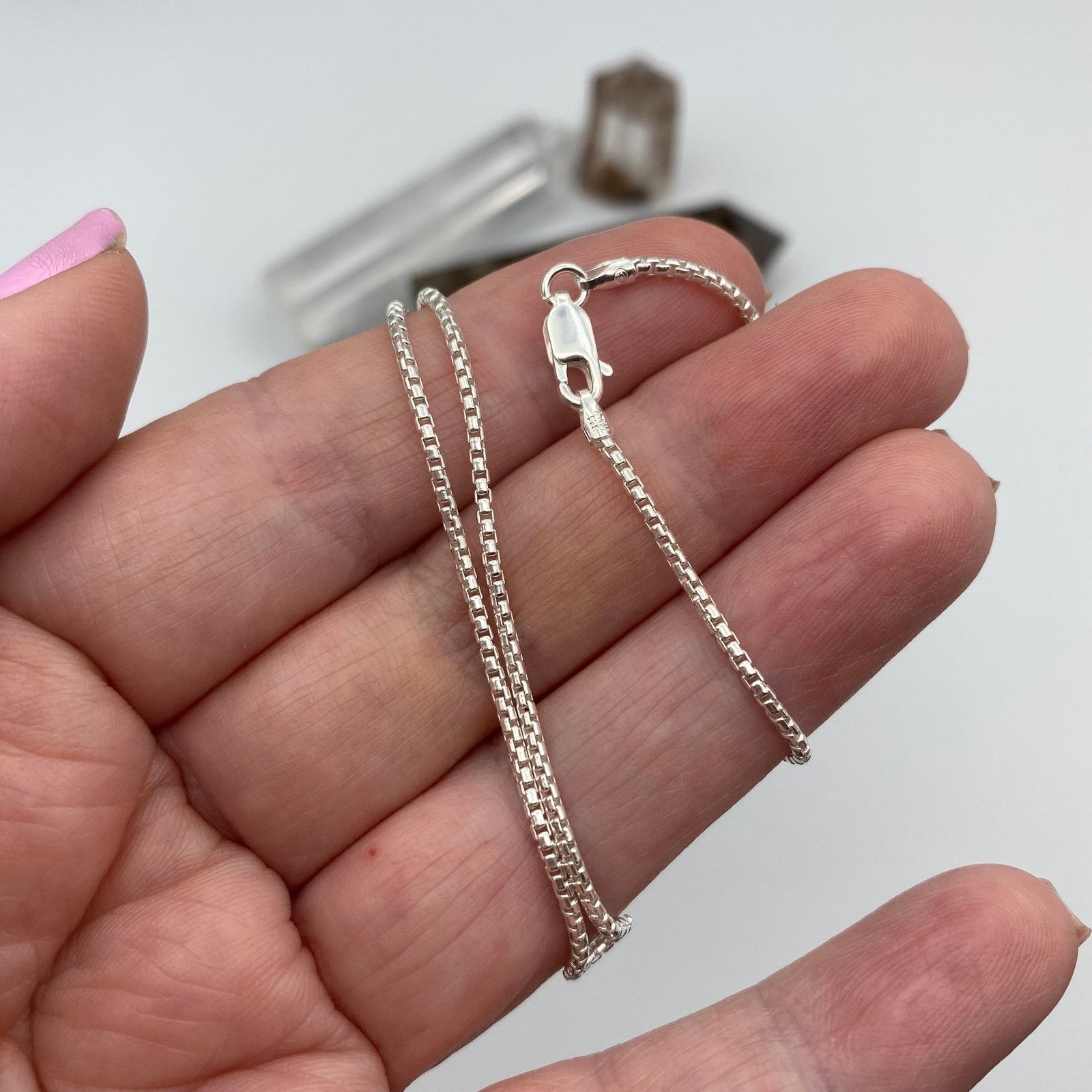 The Unbranded Brand Sterling Silver Round Italian Box Chain 16" Size ONE SIZE - 4 Thumbnail