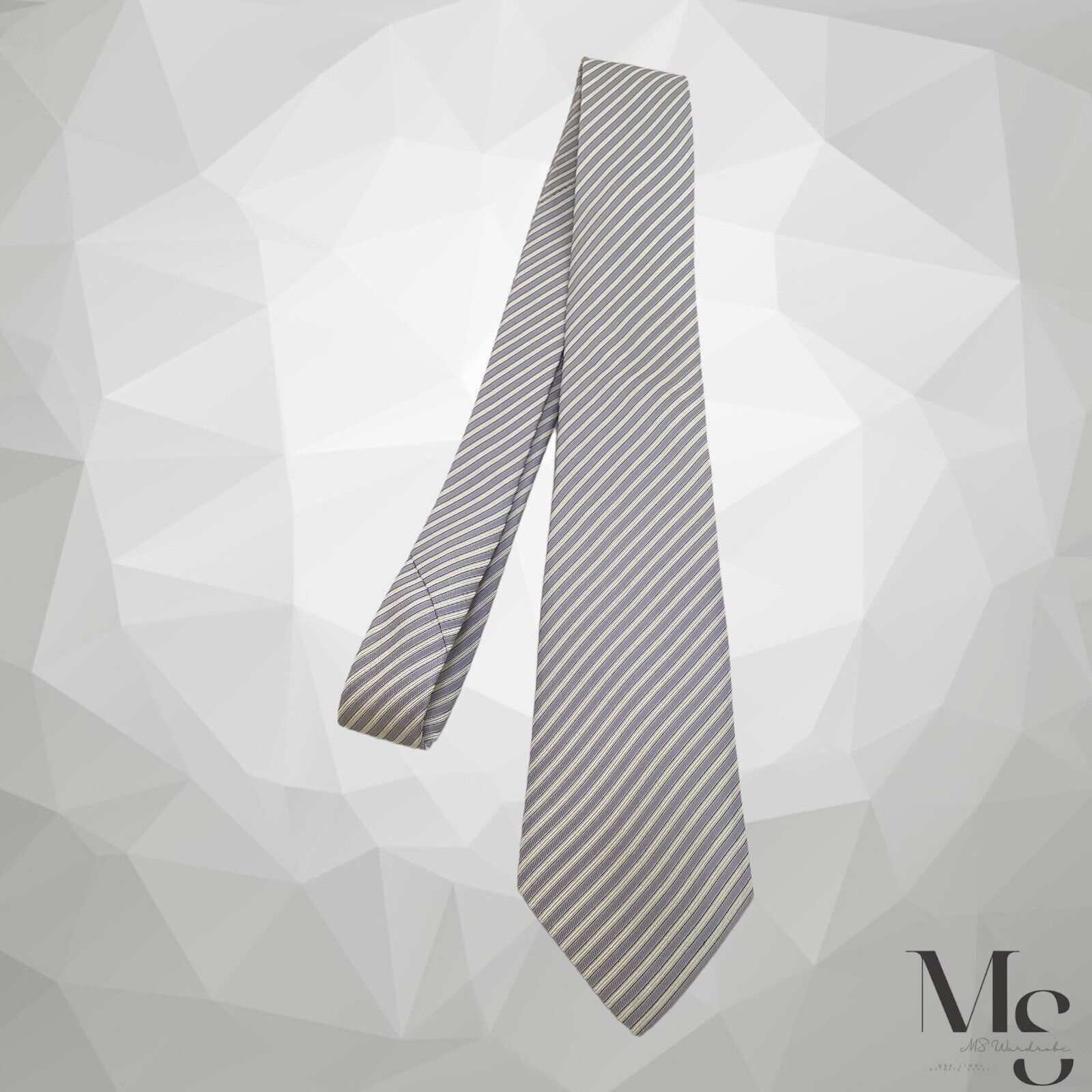 Armani Collezioni ARMANI COLLEZIONI White Blue Luxury Silk Tie Made In Italy W Size ONE SIZE - 6 Thumbnail