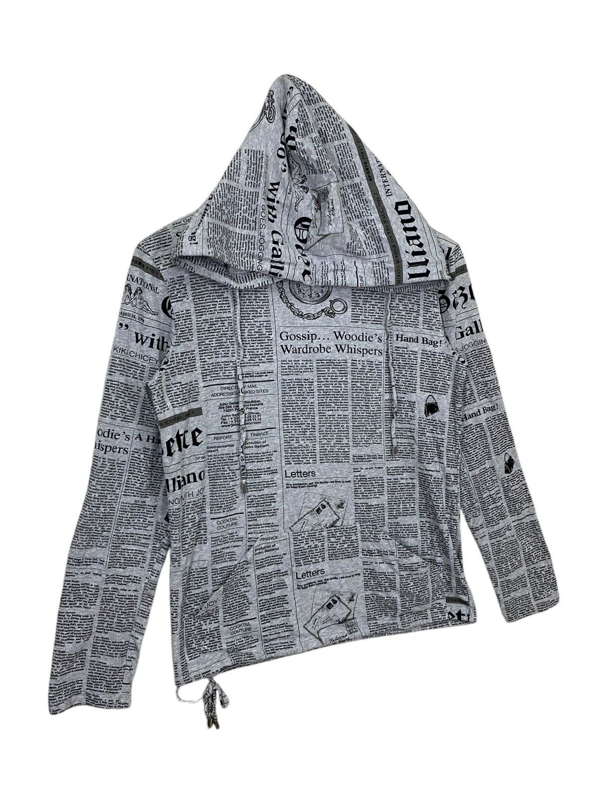 Designer SUPERARESs05 John galliano newspaper hoodie very rare design Size US M / EU 48-50 / 2 - 4 Thumbnail