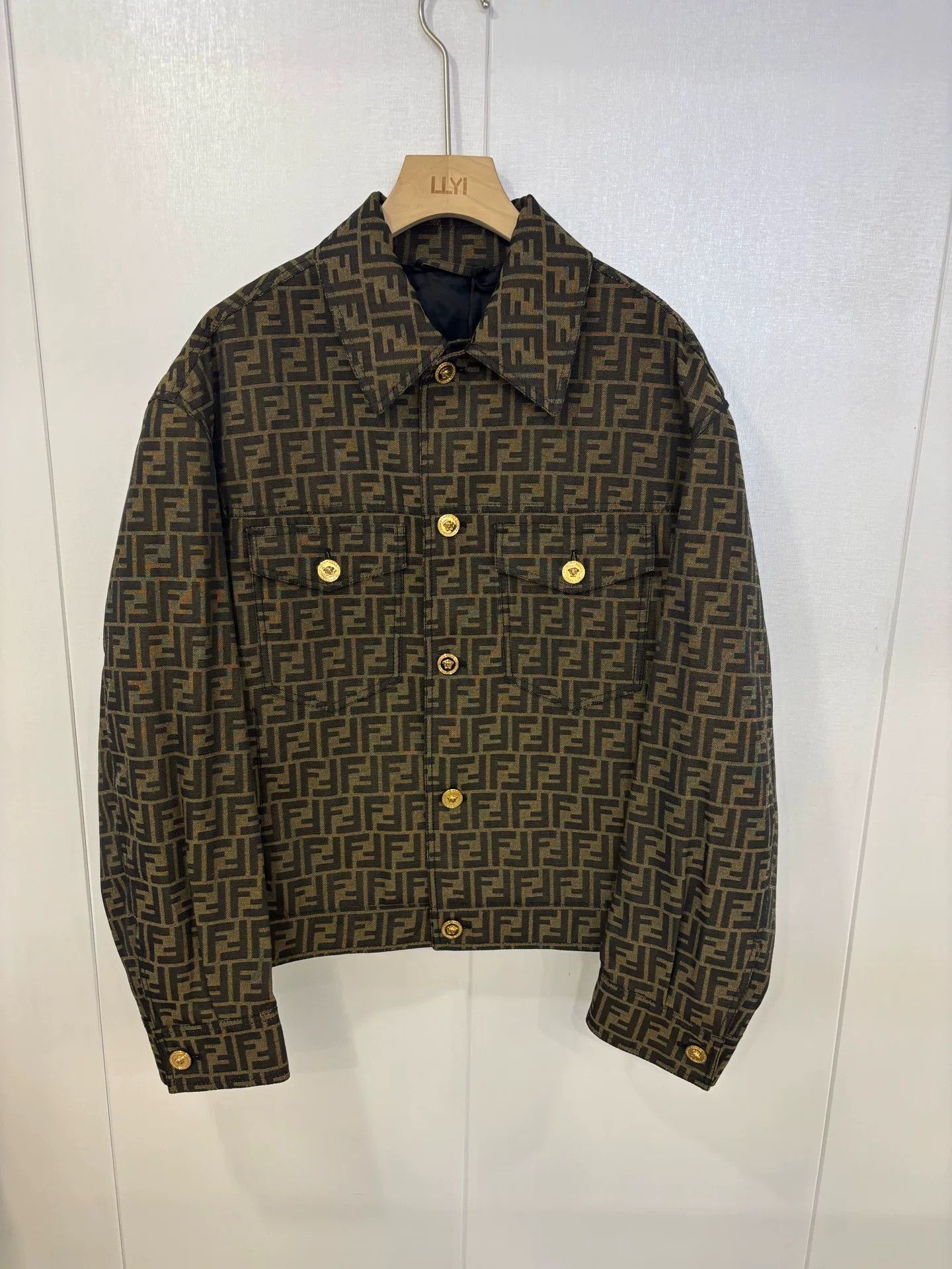 Fendi FENDACE Monogram Rhinestone Portrait Jacket Size US L / EU 52-54 / 3 - 1 Thumbnail
